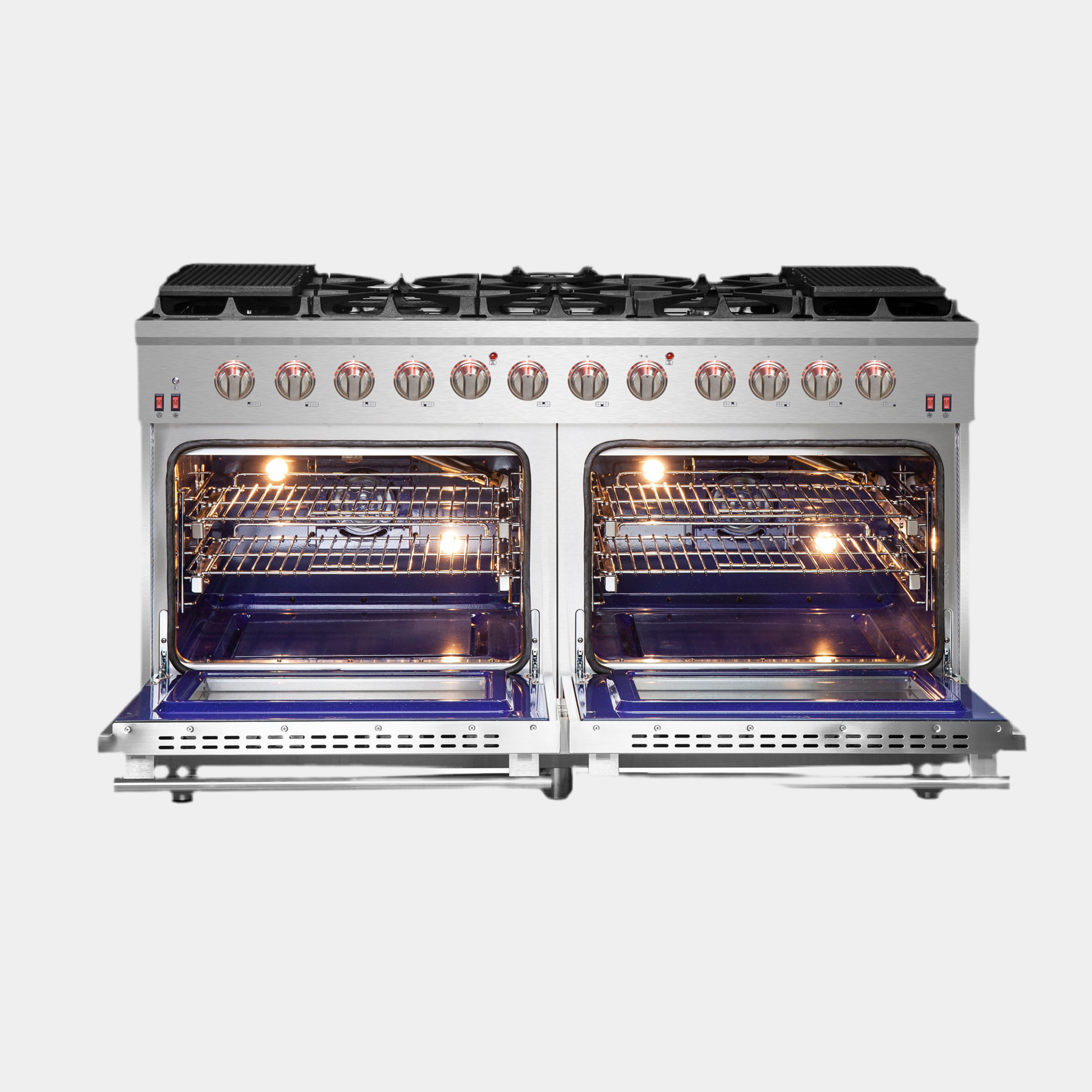 Forno Massimo 60-Inch Freestanding Gas Range, 10 Burners, True Convection Oven