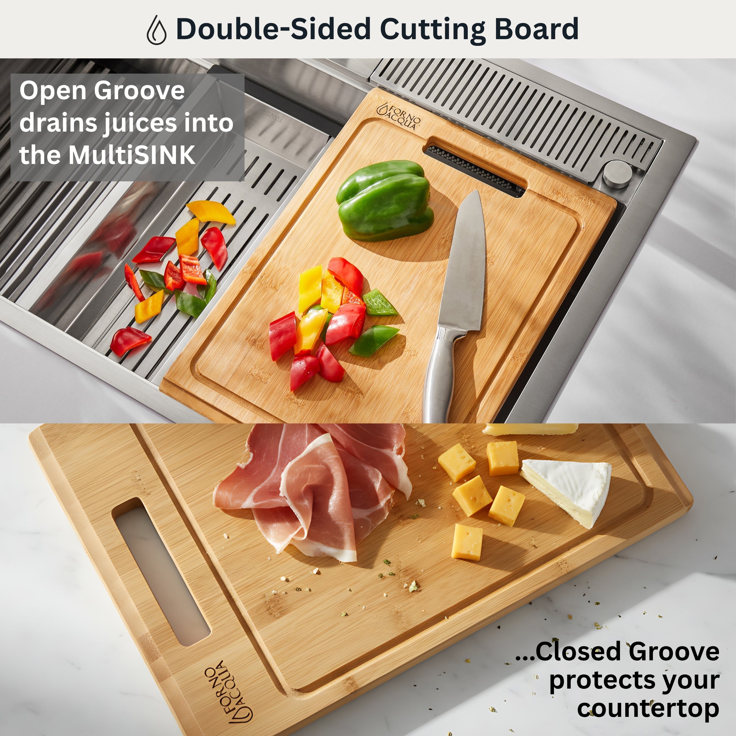 FORNO ACQUA MultiSINK kit with Integrated Waterfall Rinsing and Glass Washing Station. Includes Chef Faucet and Accessories.