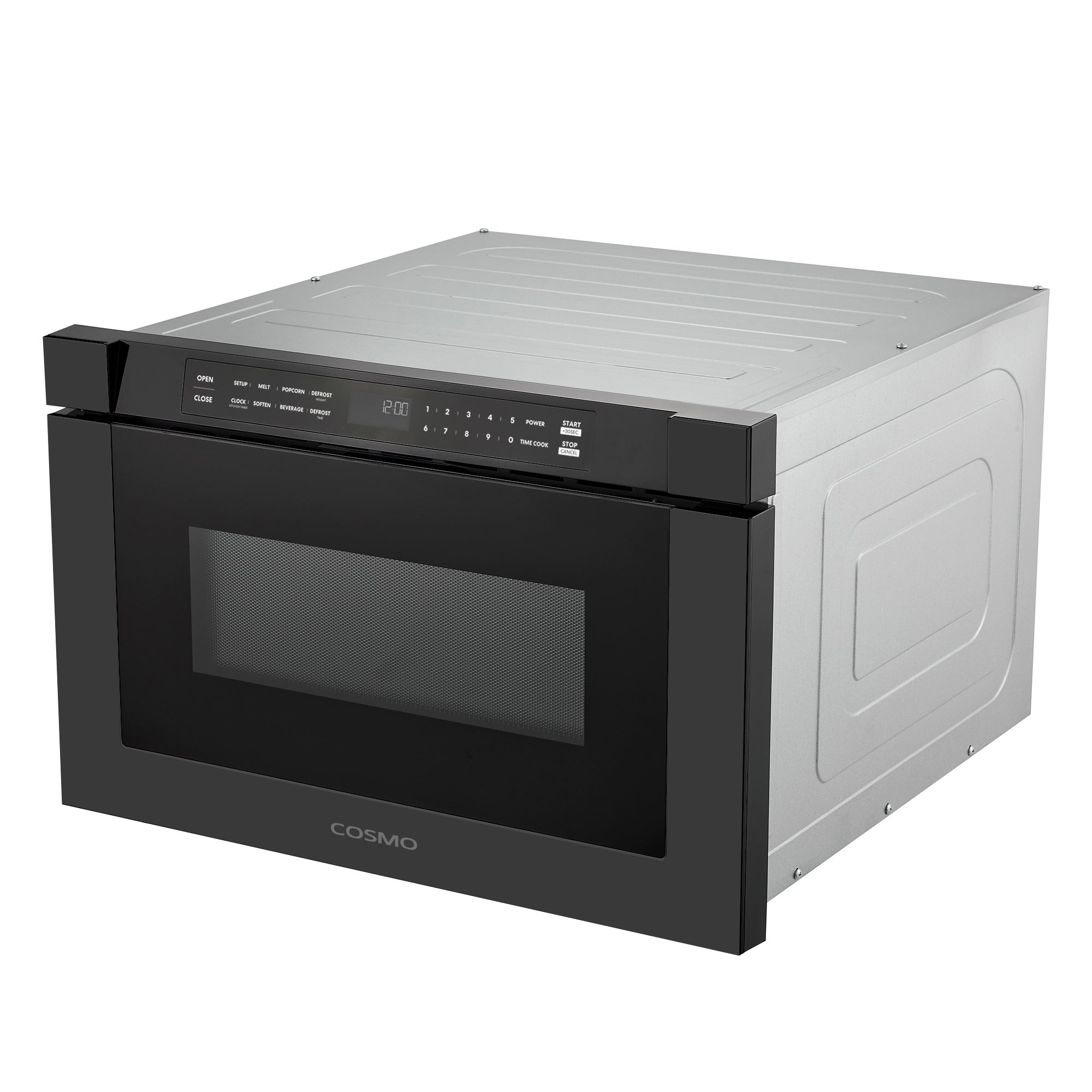 Cosmo Haven 24 in. 1.2 cu.ft Black Built-in Microwave Drawer with Automatic Door | COS-12MWDBK-NH