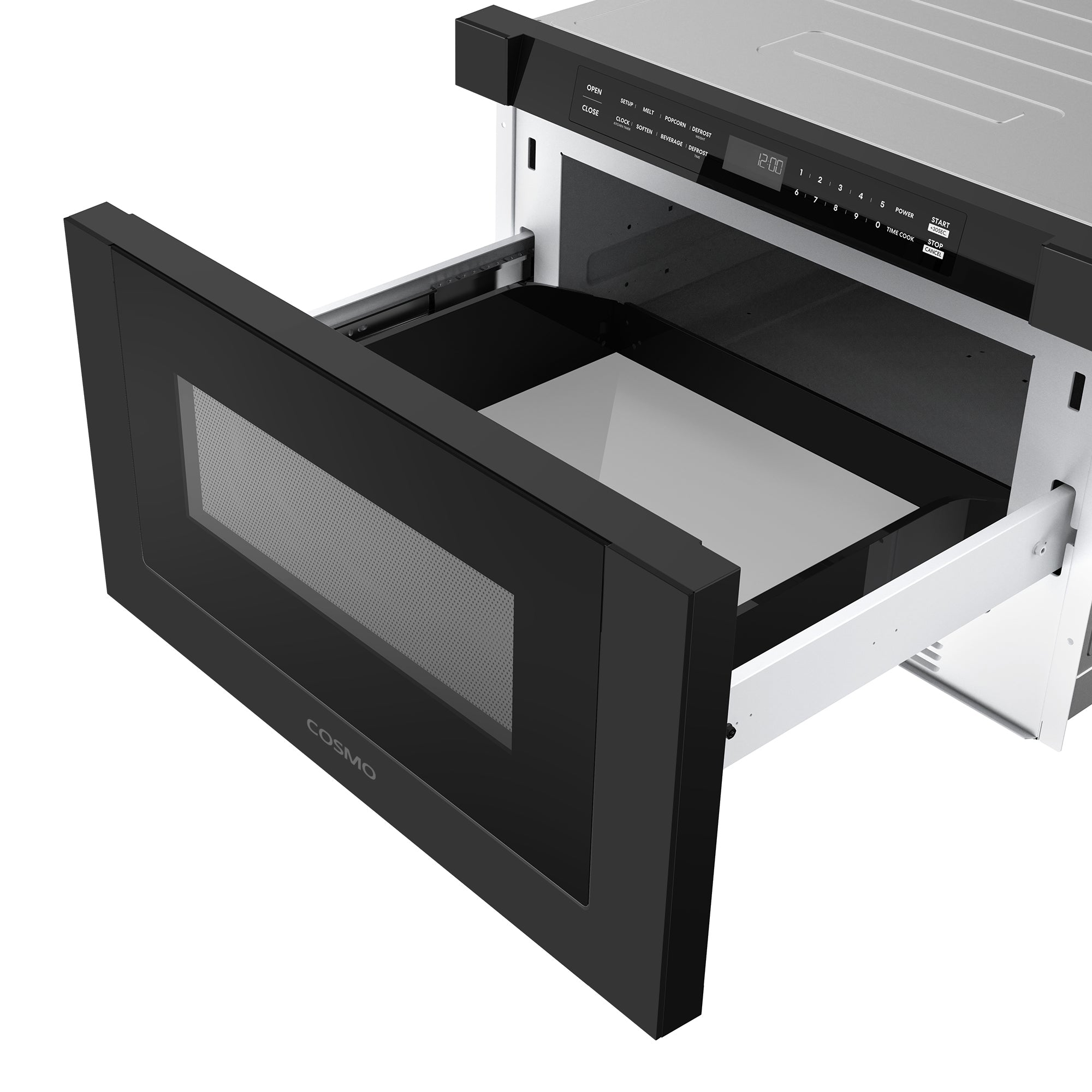 Cosmo Haven 24 in. 1.2 cu.ft Black Built-in Microwave Drawer with Automatic Door | COS-12MWDBK-NH