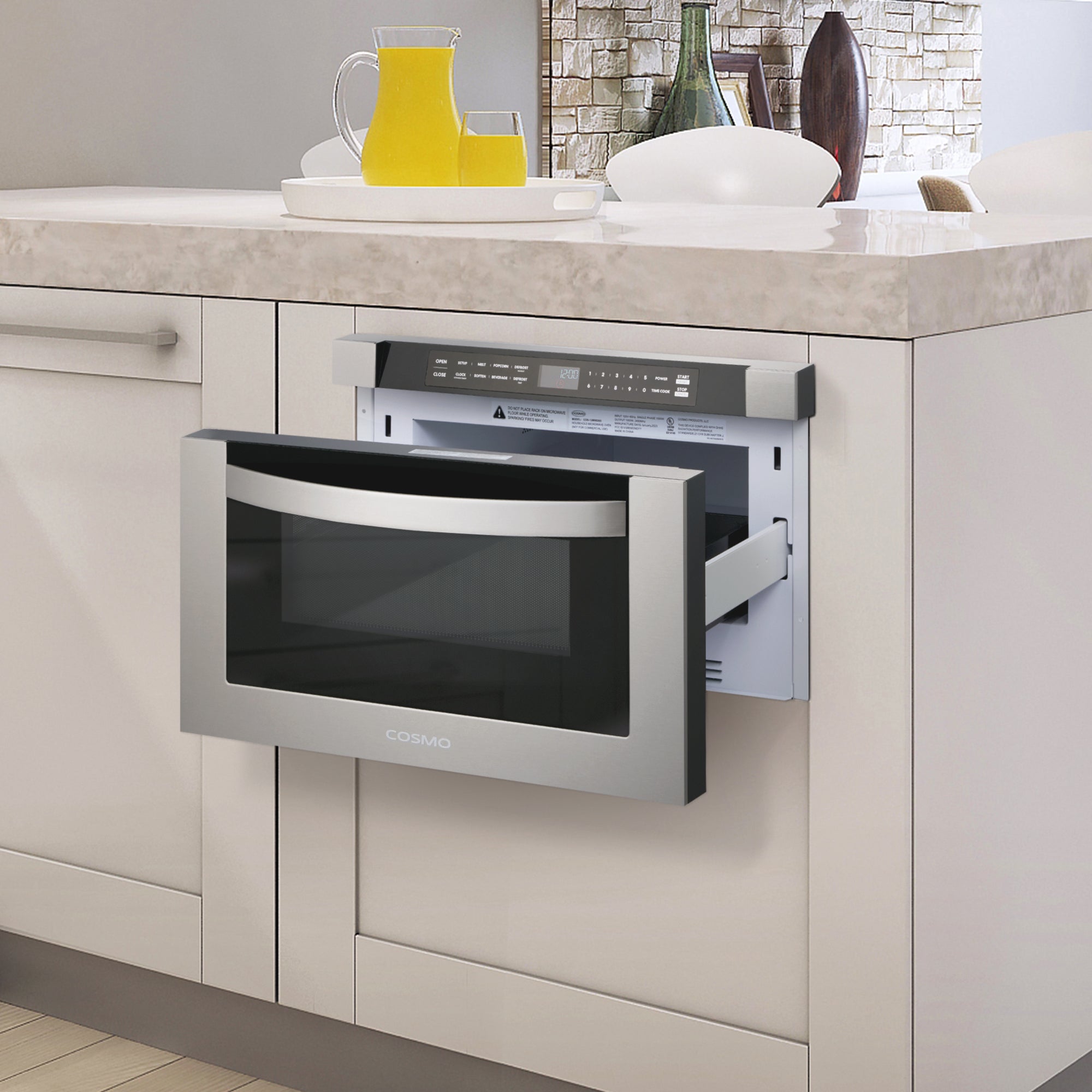 Cosmo Package - 30 in. Electric Range, Dishwasher, Refrigerator, Wine Cooler and Microwave | COS-5PKG-238