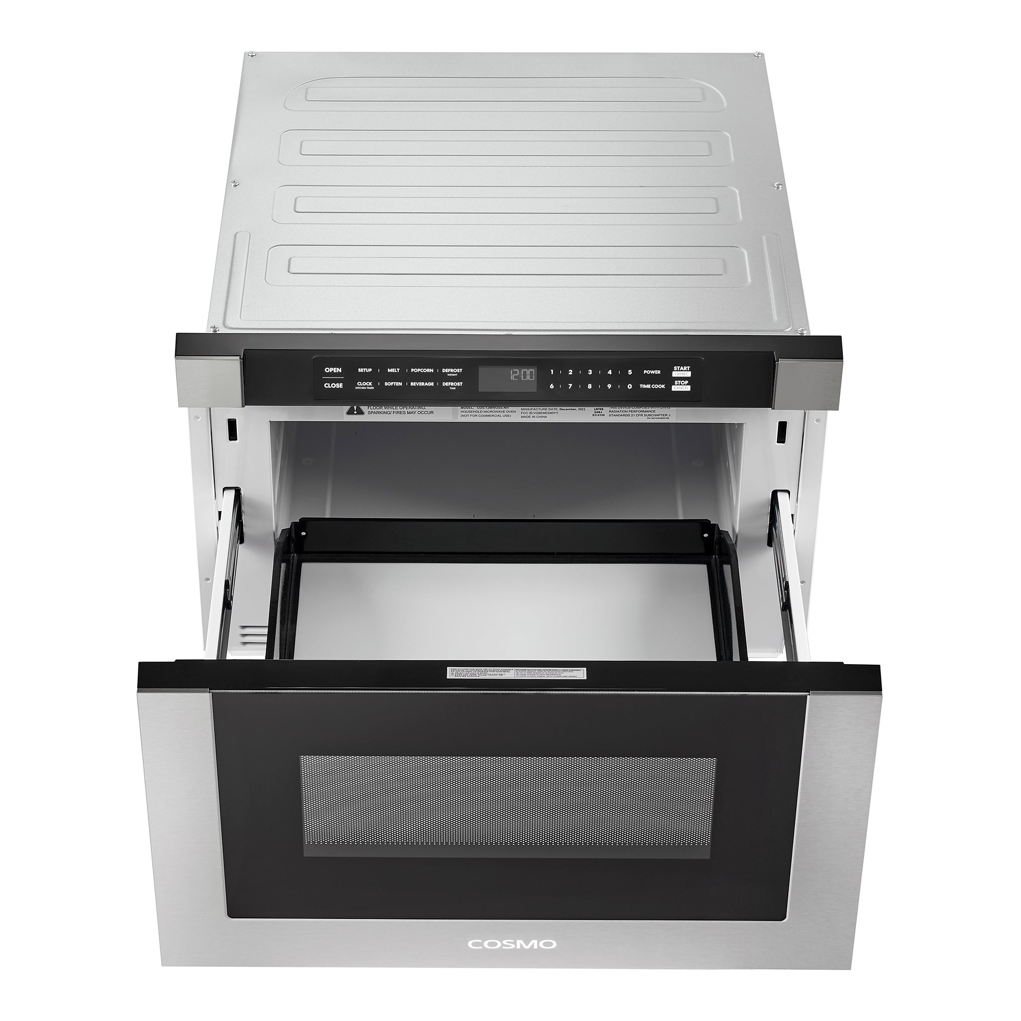 Cosmo Haven 24 in. 1.2 cu.ft Stainless Steel Built-in Microwave Drawer with Automatic Door | COS-12MWDSS-NH