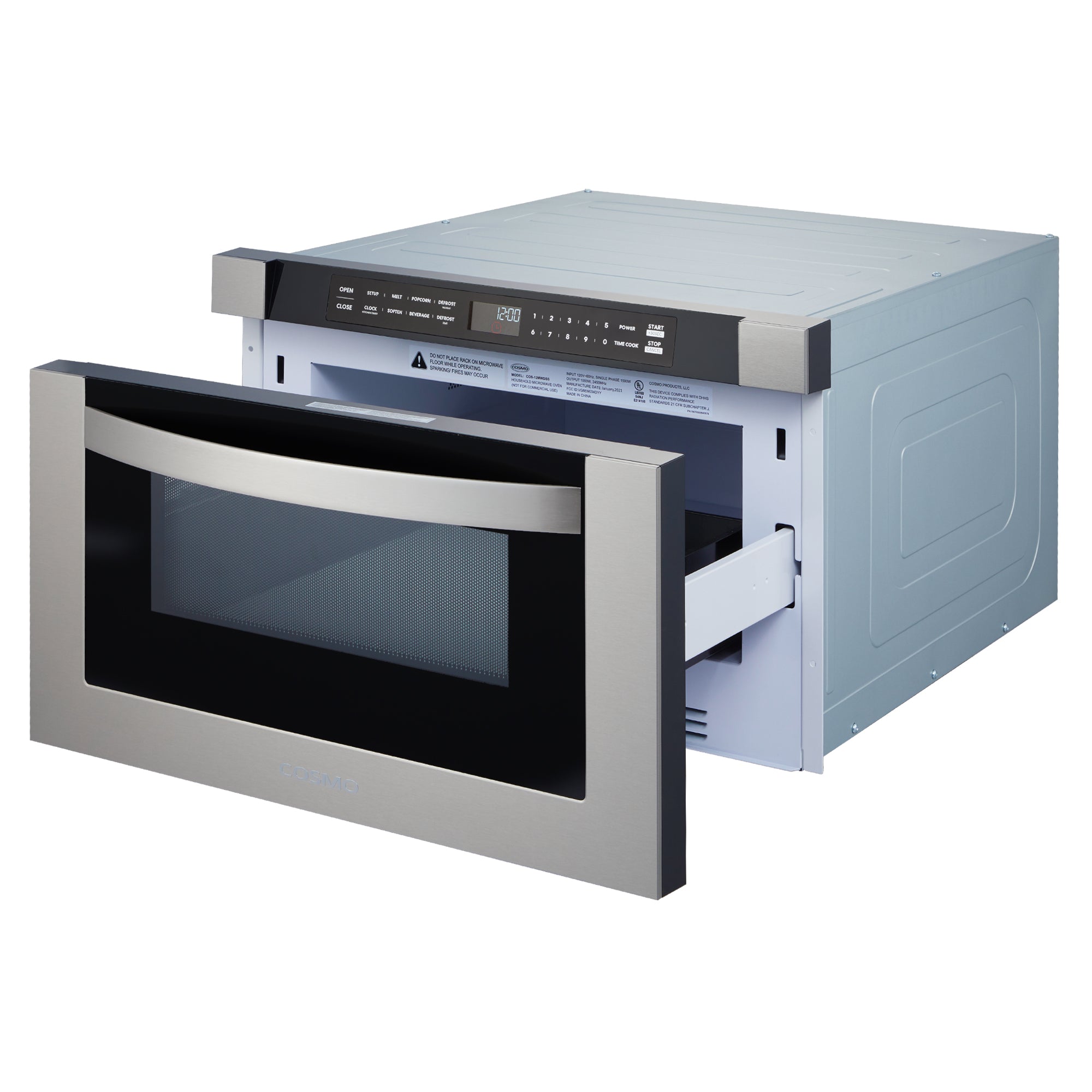 Cosmo Haven 24 in. 1.2 cu.ft Stainless Steel Built-in Microwave Drawer | COS-12MWDSS