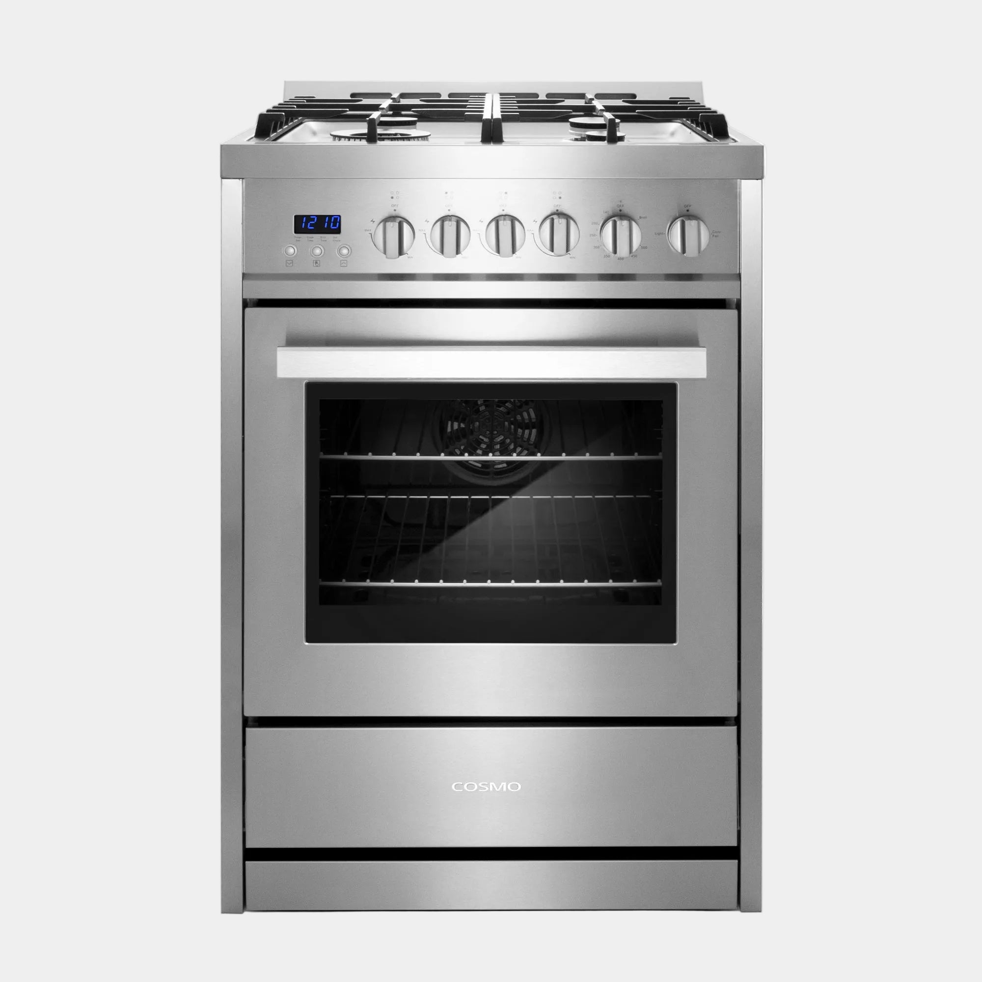 Cosmo Nebula 24 in. 2.73 cu. ft. 4-Burner Stainless Steel Gas Range | COS-244AGC