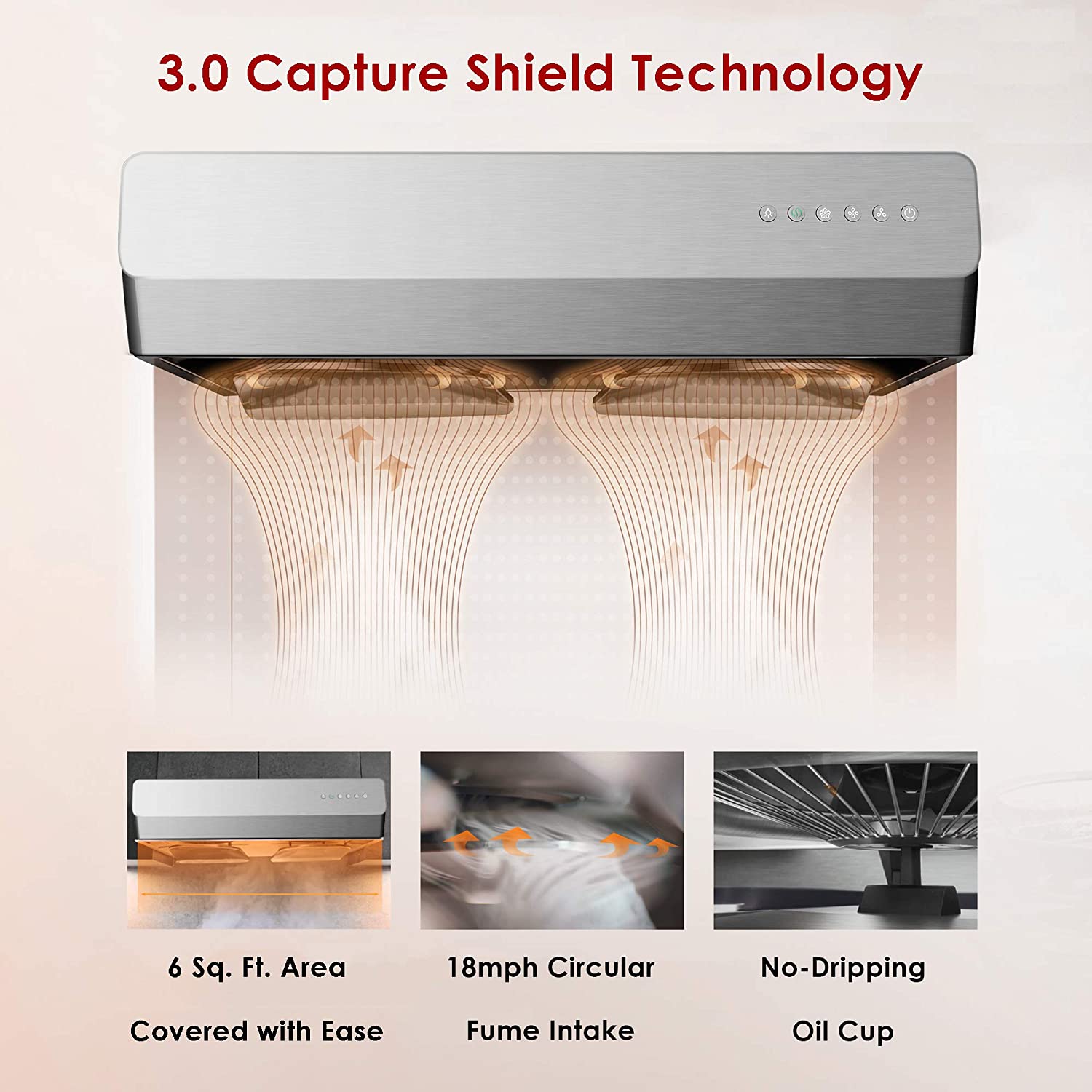 Fotile Pixie Air 30 in. 800 CFM Stainless Steel Under-Cabinet Range Hood | UQS3001