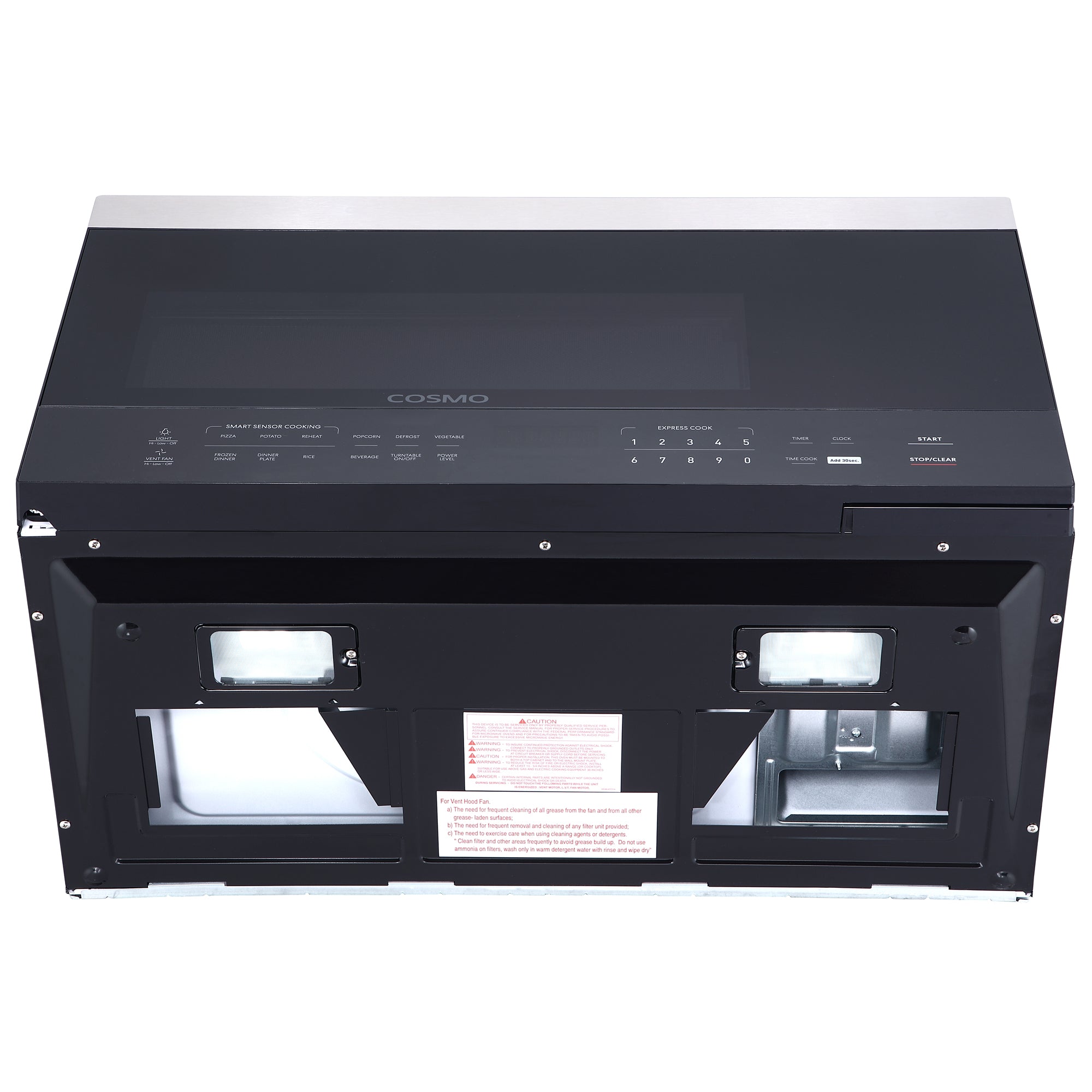 Cosmo Stellar 30 in. 1.6 cu. ft. Black Over the Range Microwave | COS-3016ORM1SS