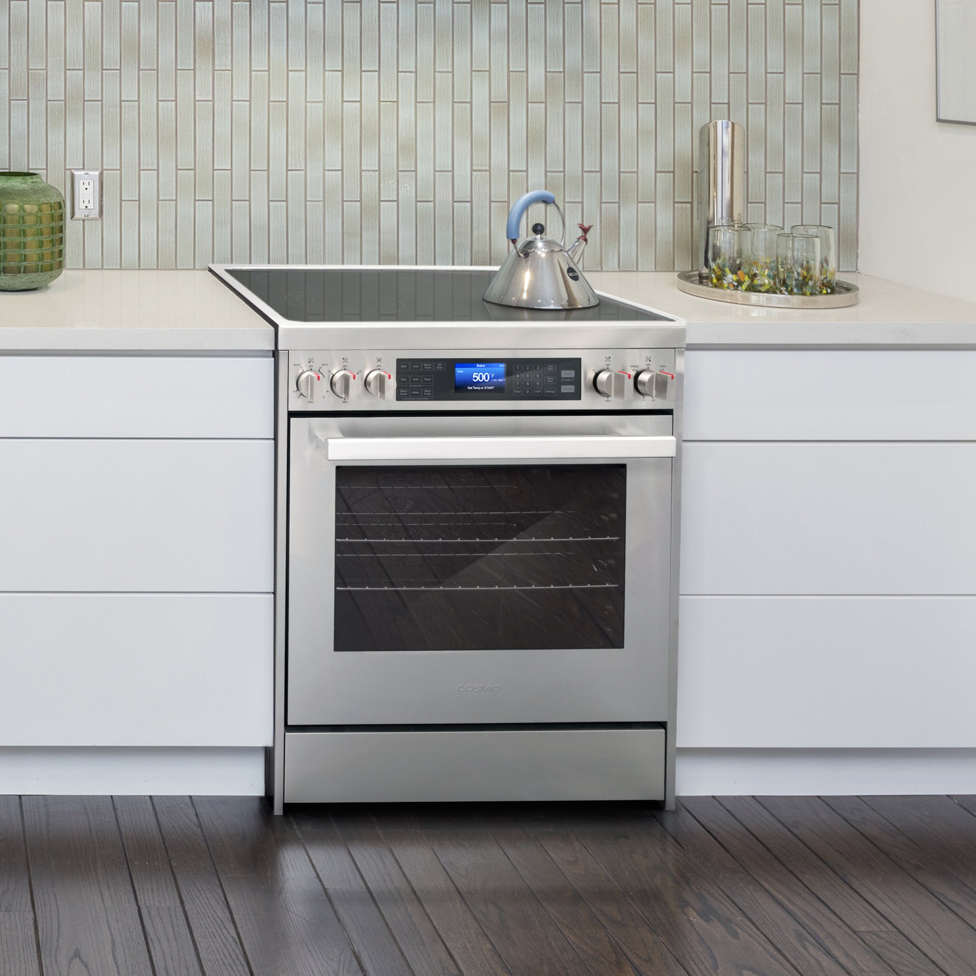 Cosmo Vista 30 in. 5 cu. ft. 5-Burner Stainless Steel Electric Range with Self-Clean | COS-305AERC