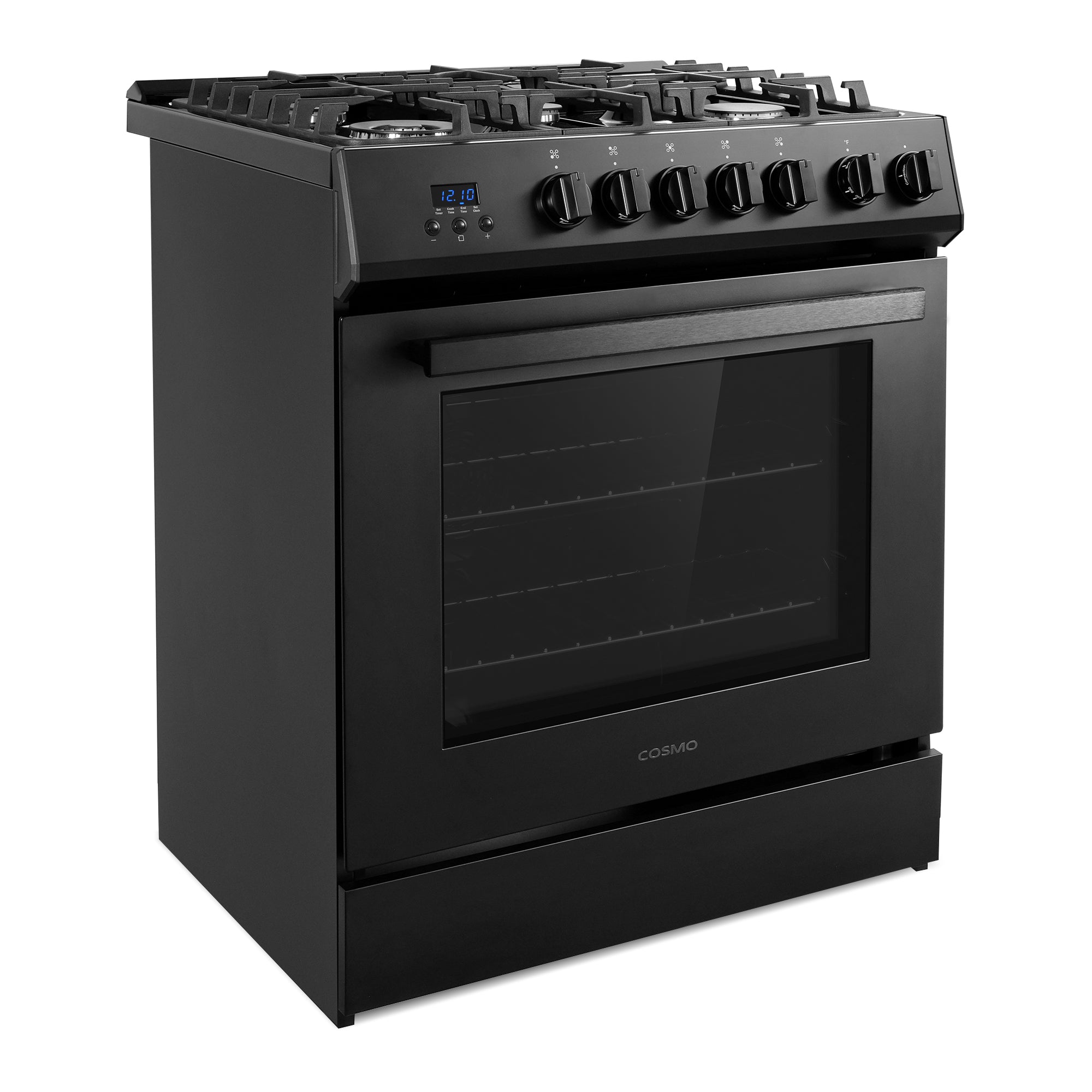 Cosmo Nebula 30 in. 5.0 cu. ft. 5-Burner Black Gas Range with Storage Drawer | COS-305AGC-BK