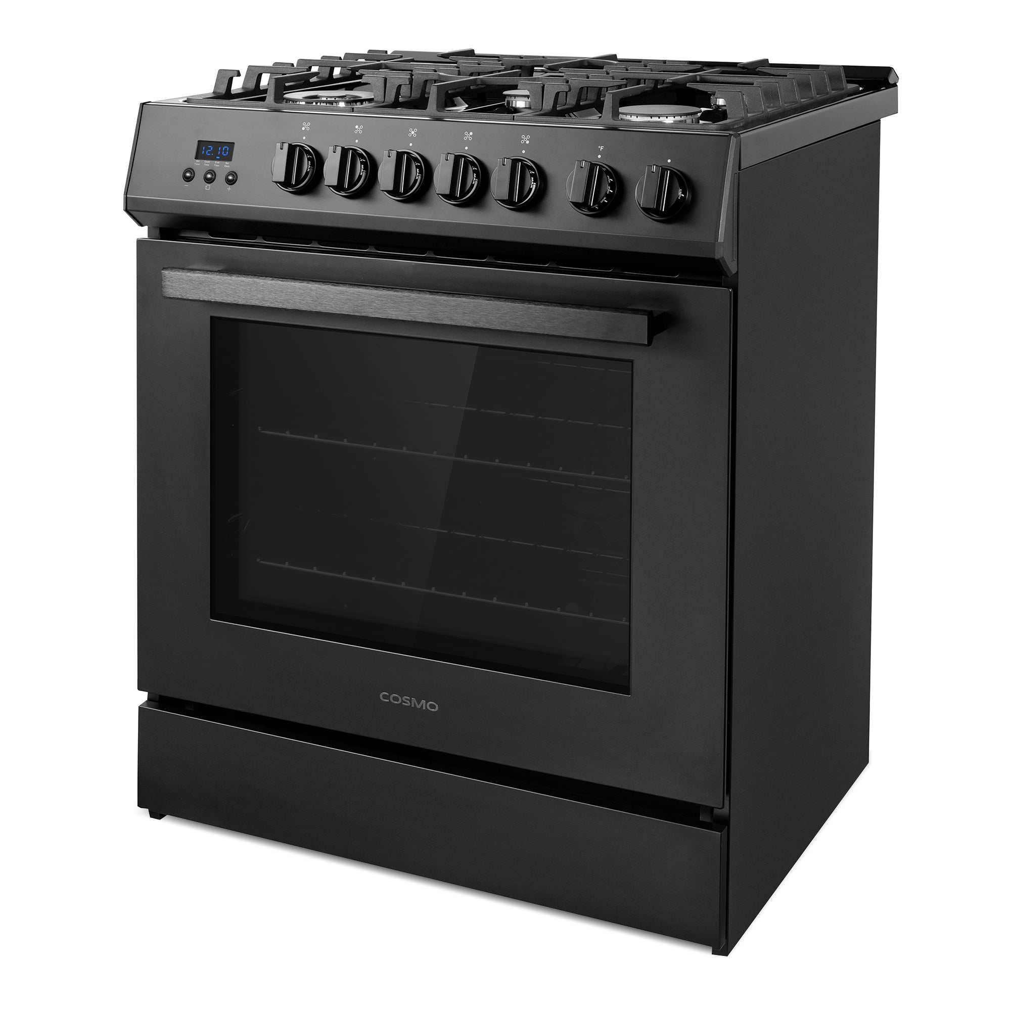 Cosmo Nebula 30 in. 5.0 cu. ft. 5-Burner Black Gas Range with Storage Drawer | COS-305AGC-BK