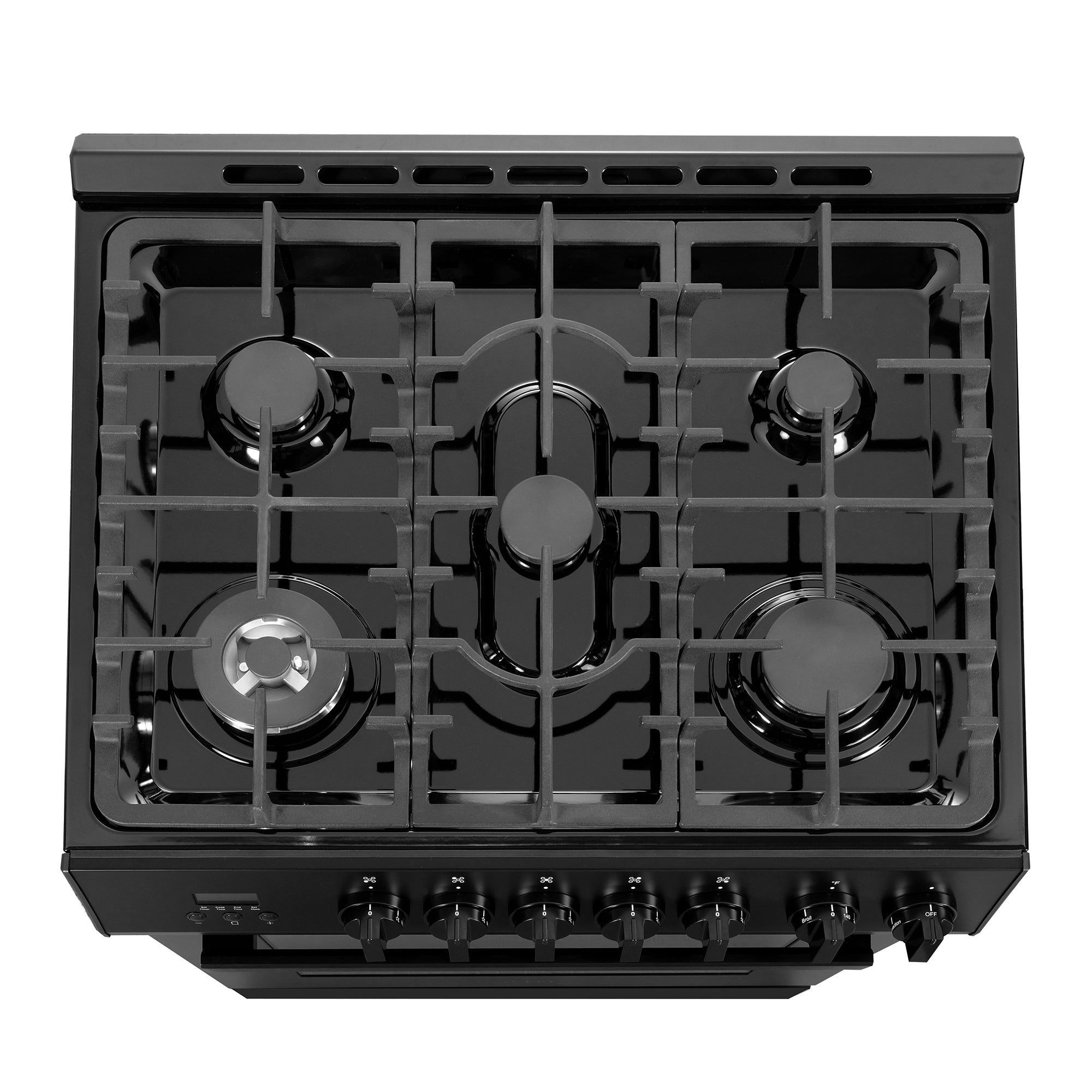Cosmo Nebula 30 in. 5.0 cu. ft. 5-Burner Black Gas Range with Storage Drawer | COS-305AGC-BK