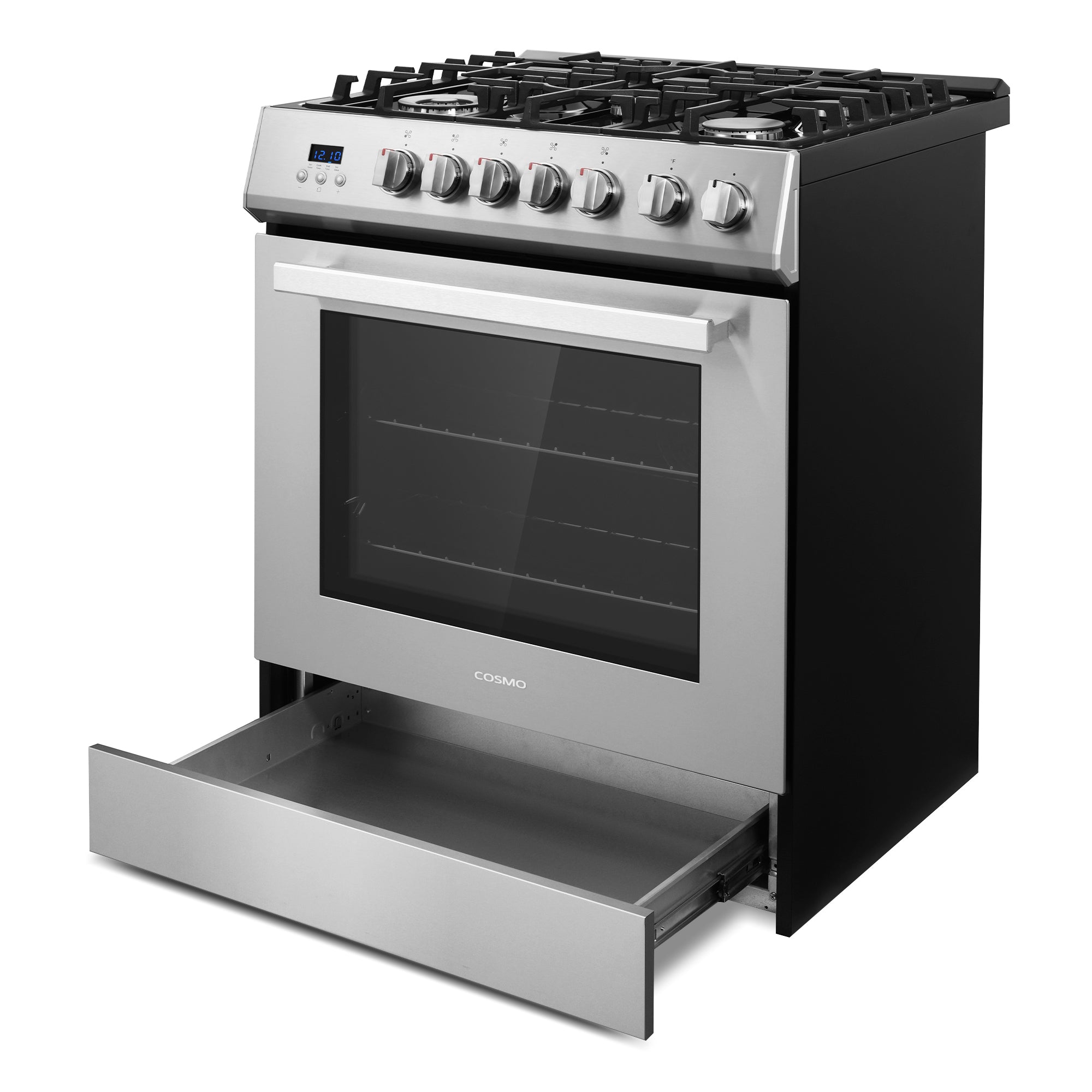 Cosmo Nebula 30 in. 5.0 cu. ft. 5-Burner Stainless Steel Gas Range with Storage Drawer | COS-305AGC