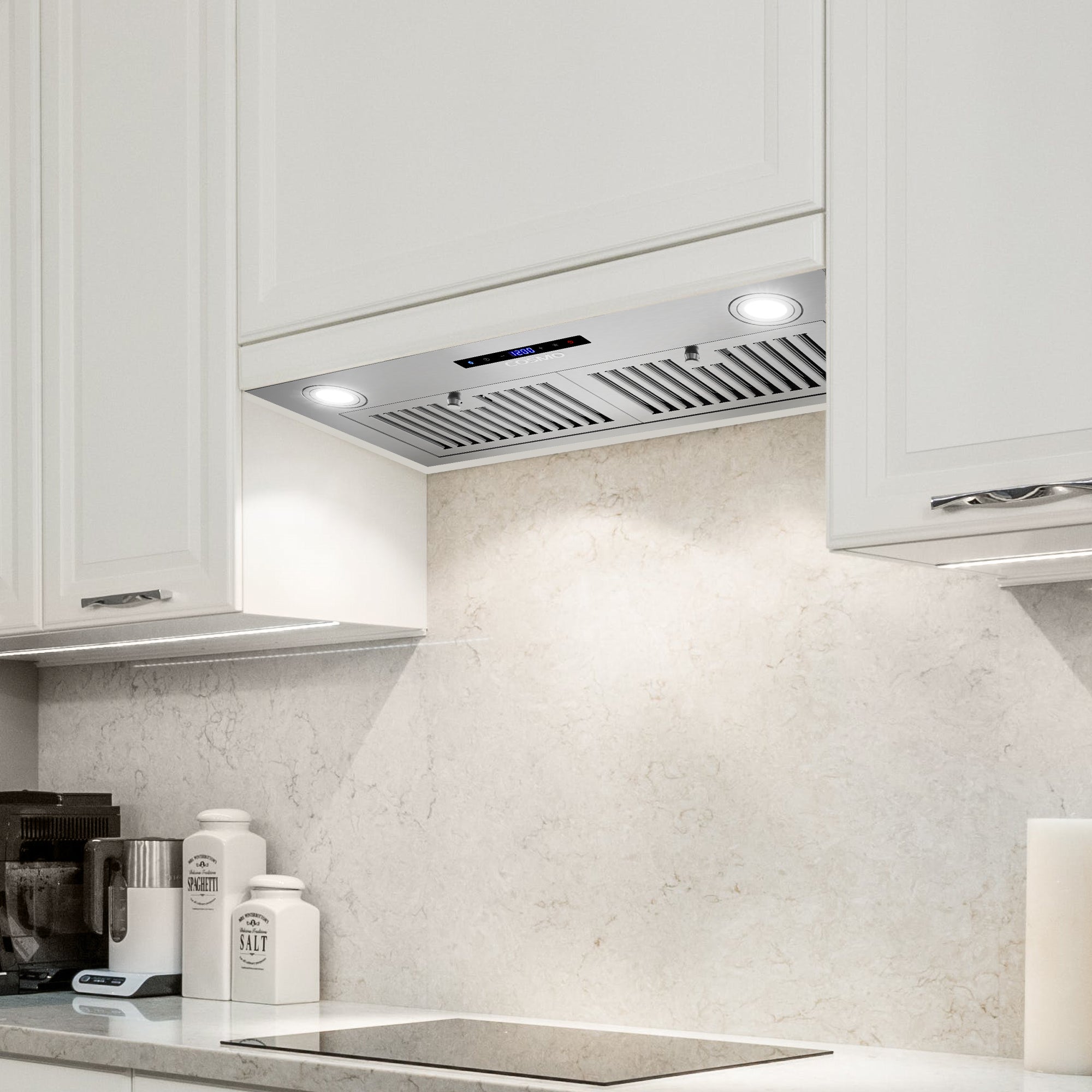 Cosmo Lumin 30 in. 380 CFM Stainless Steel Insert Range Hood, Touch Controls | COS-30IRHS