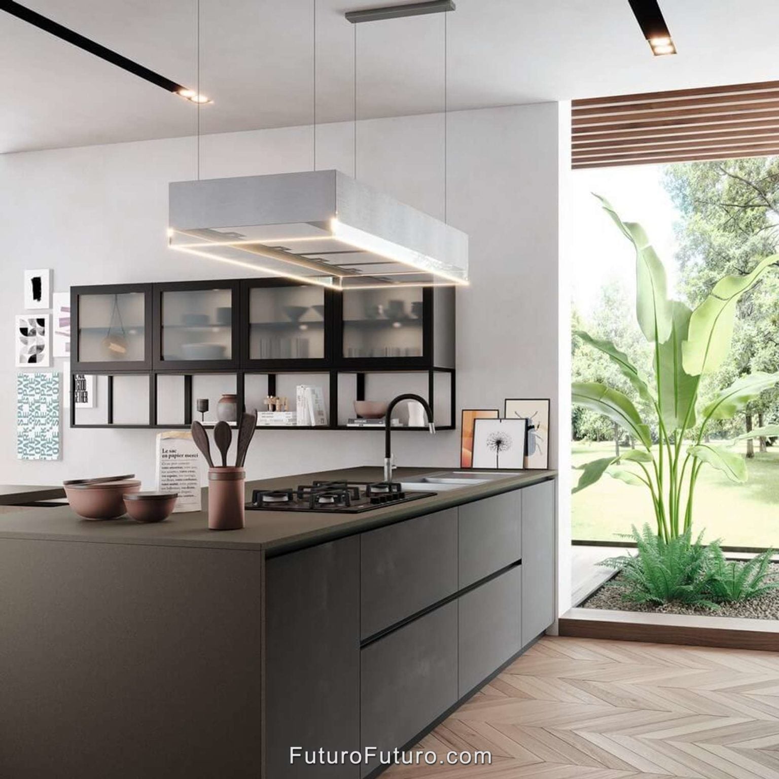 Futuro Perimeter 48 in. 940 CFM White Island Mount Range Hood | IS48PERIMETER-WHT