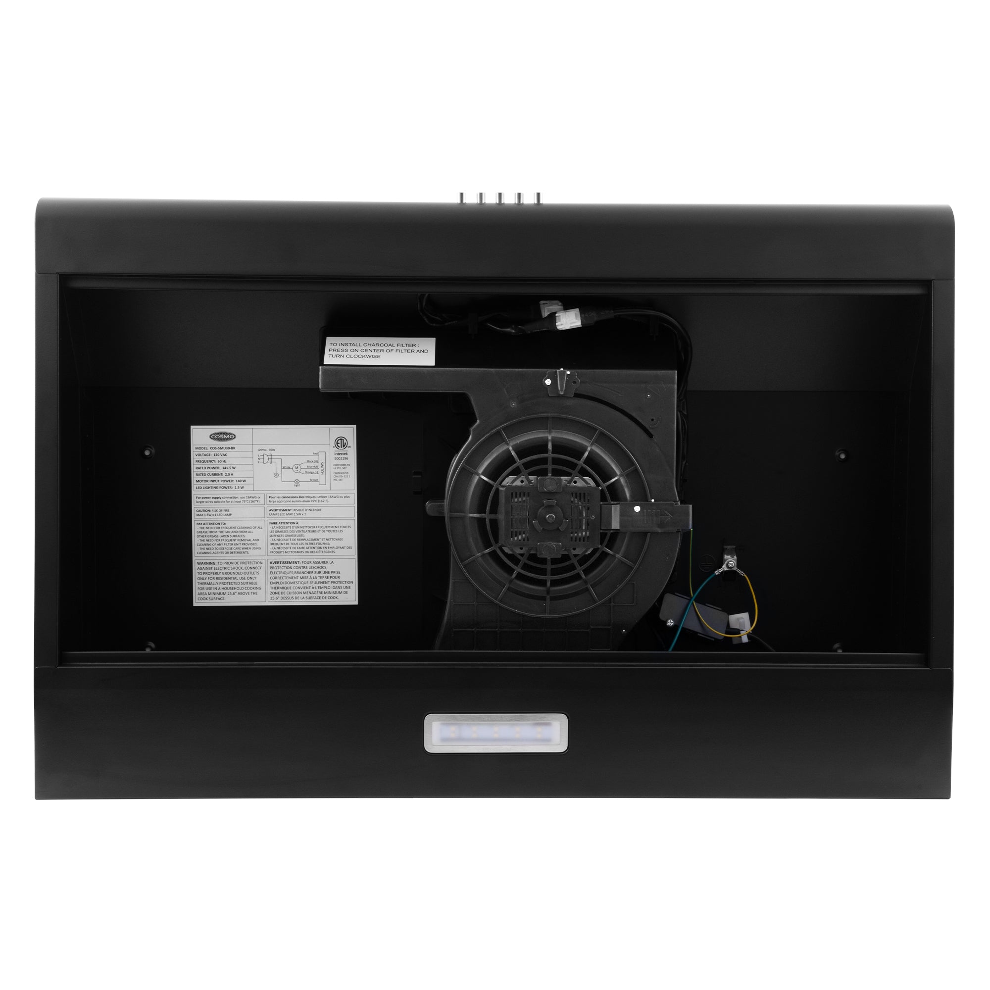 Cosmo Delta 30 in. Black Under-Cabinet Range Hood | COS-5MU30-BK