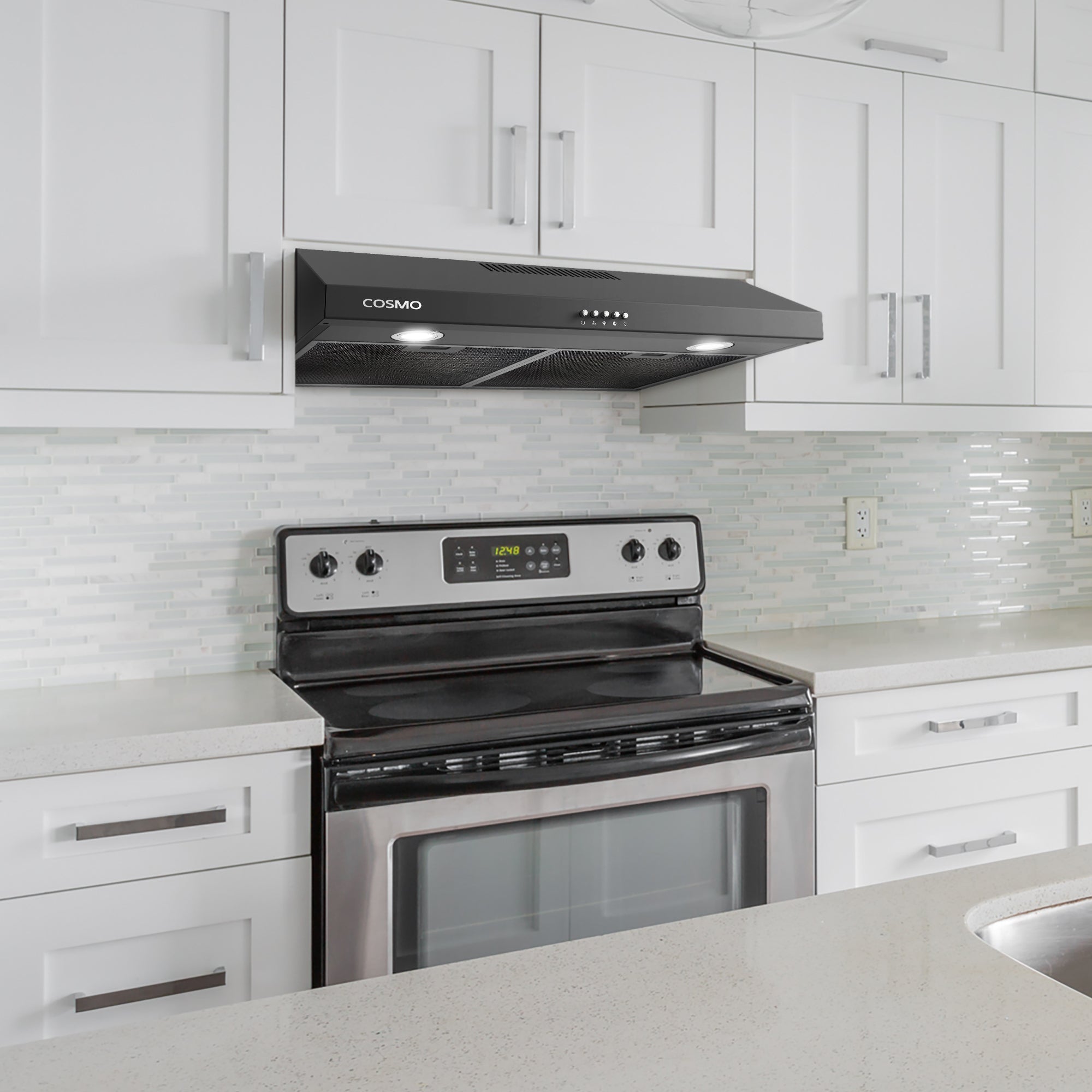 Cosmo Delta 30 in. Black Under-Cabinet Range Hood | COS-5U30-BK