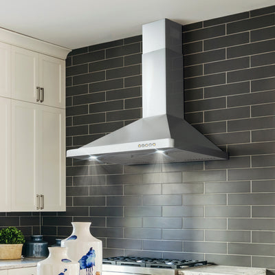 Cosmo Vista 36 in. 380 CFM Stainless Steel Wall Mount Range Hood, Button Controls | COS-63190