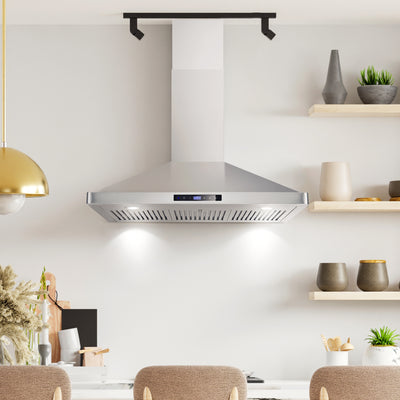 Cosmo Vista 36 in. 380 CFM Stainless Steel Wall Mount Range Hood, Touch Controls | COS-63190S