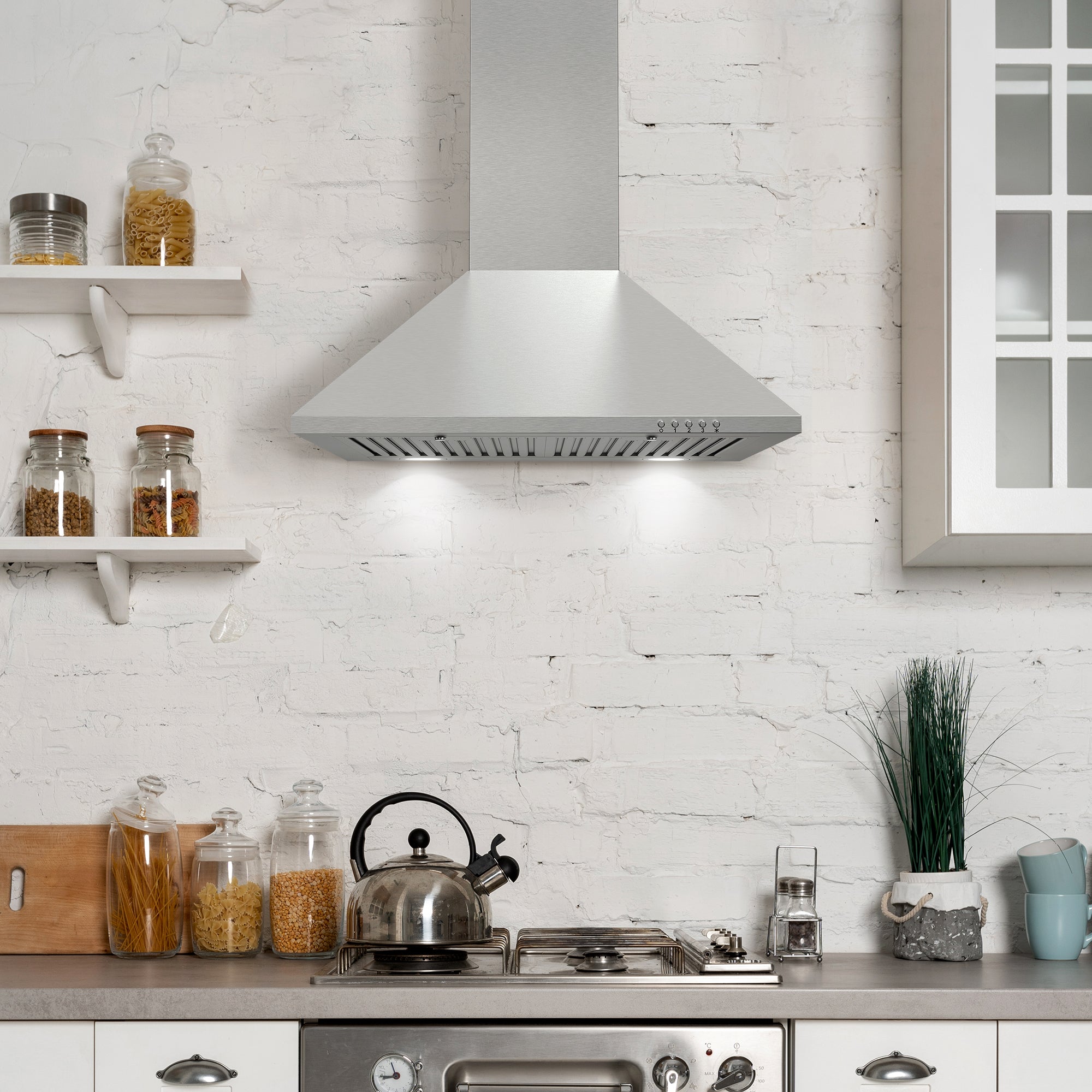 Cosmo Nebula 24 in. 220 CFM Stainless Steel Wall Mount Range Hood | COS-6324EWH