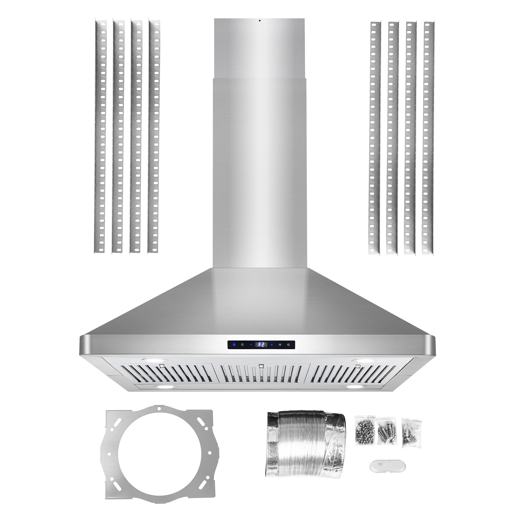 Cosmo Lumin 36 in. 380 CFM Stainless Steel Island Mount Range Hood, Touch Controls | COS-63ISS90
