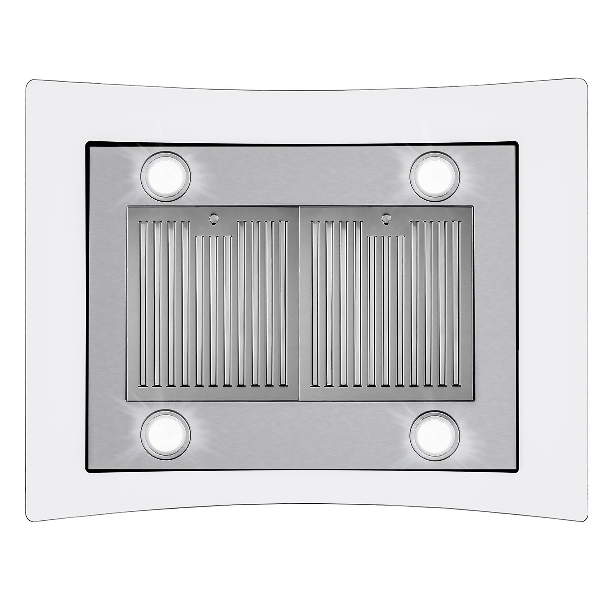 Cosmo Lumin 30 in. 380 CFM Ductless Stainless Steel Island Mount Range Hood, Touch Controls | COS-668ICS750-DL