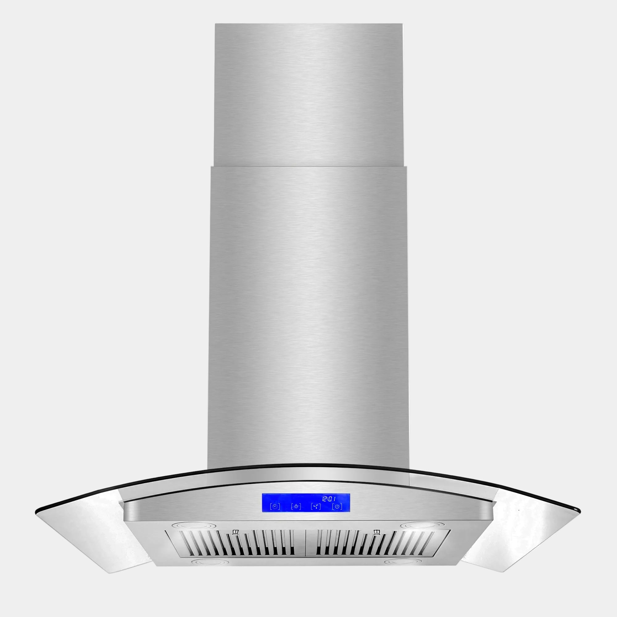 Cosmo Lumin 30 in. 380 CFM Ductless Stainless Steel Island Mount Range Hood, Touch Controls | COS-668ICS750-DL
