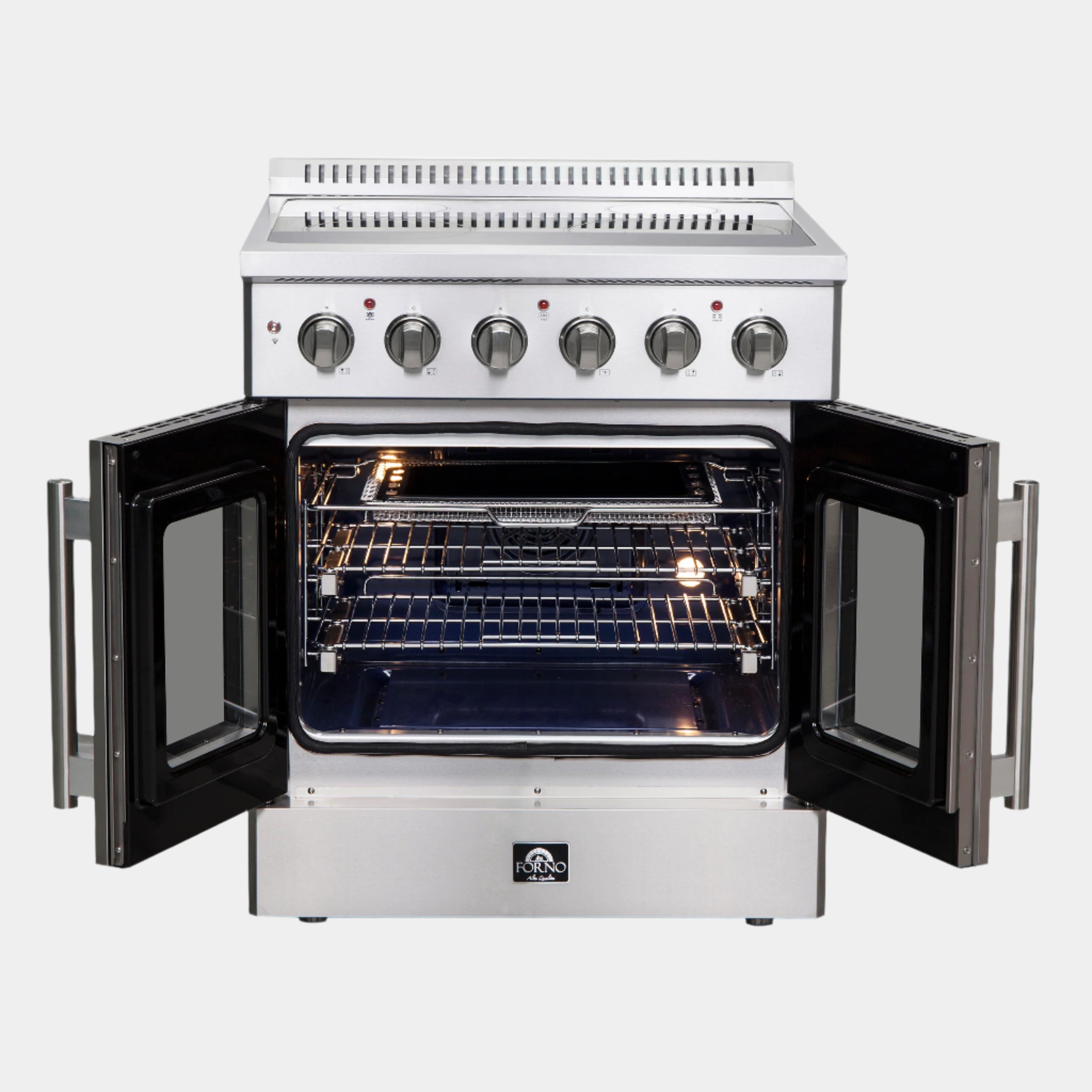 Forno Galiano 30-Inch Freestanding French Door Electric Range, True Convection, Energy Efficient