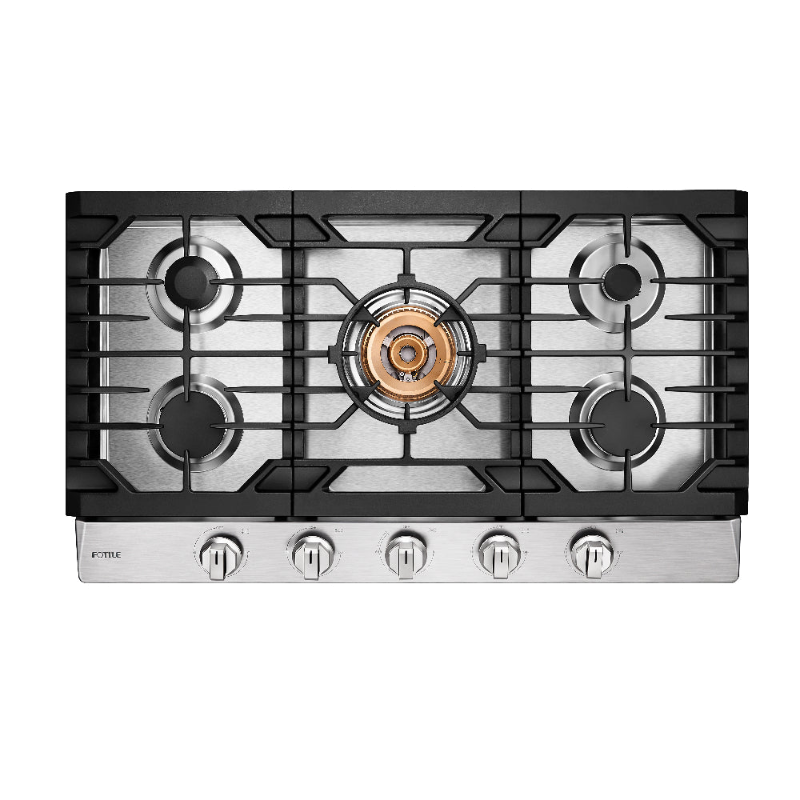 Fotile 36 in. 5-Burner Built-In Stainless Steel Gas Cooktop | GLS36502