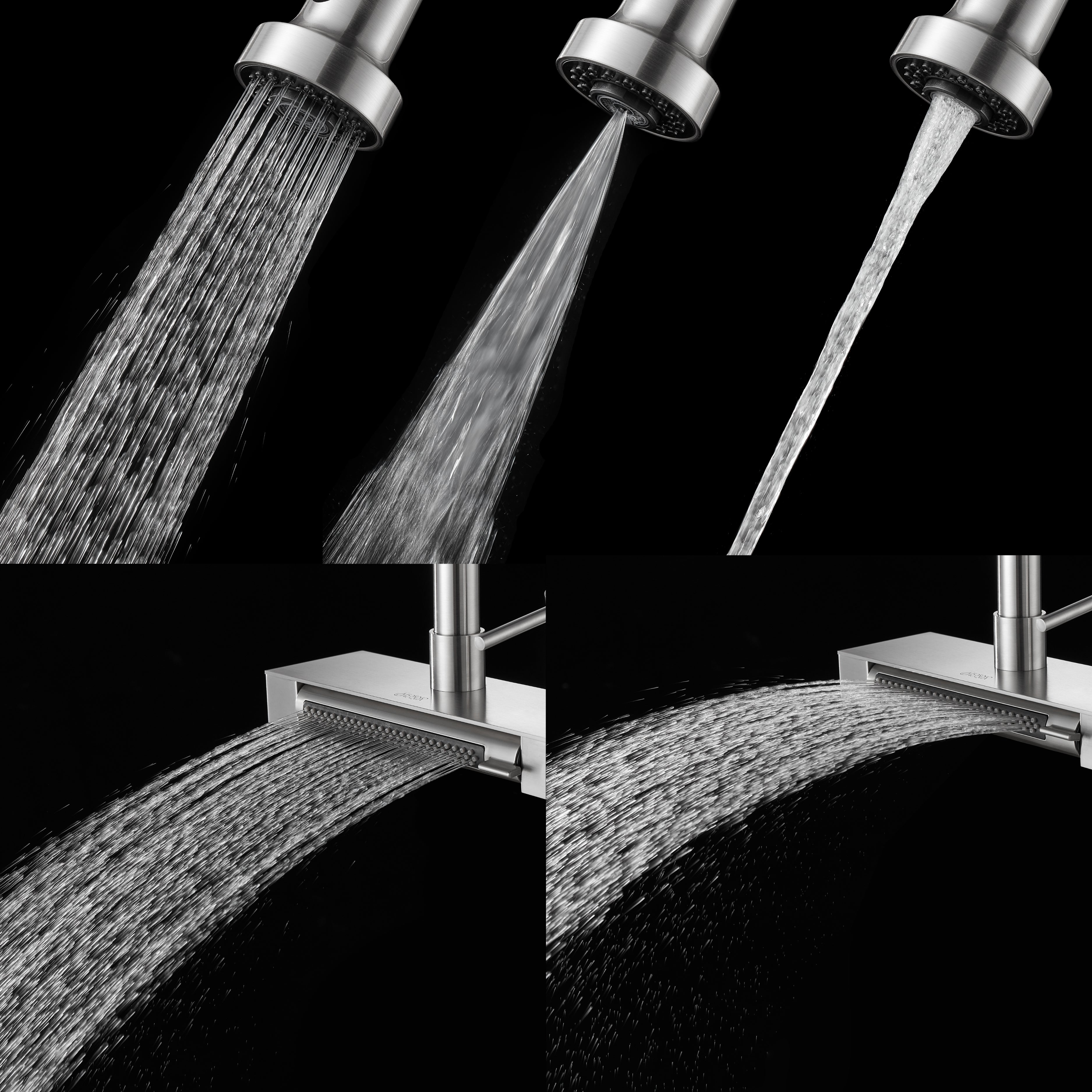 FORNO ACQUA 4 Function Pull-Down Waterfall Kitchen Faucet