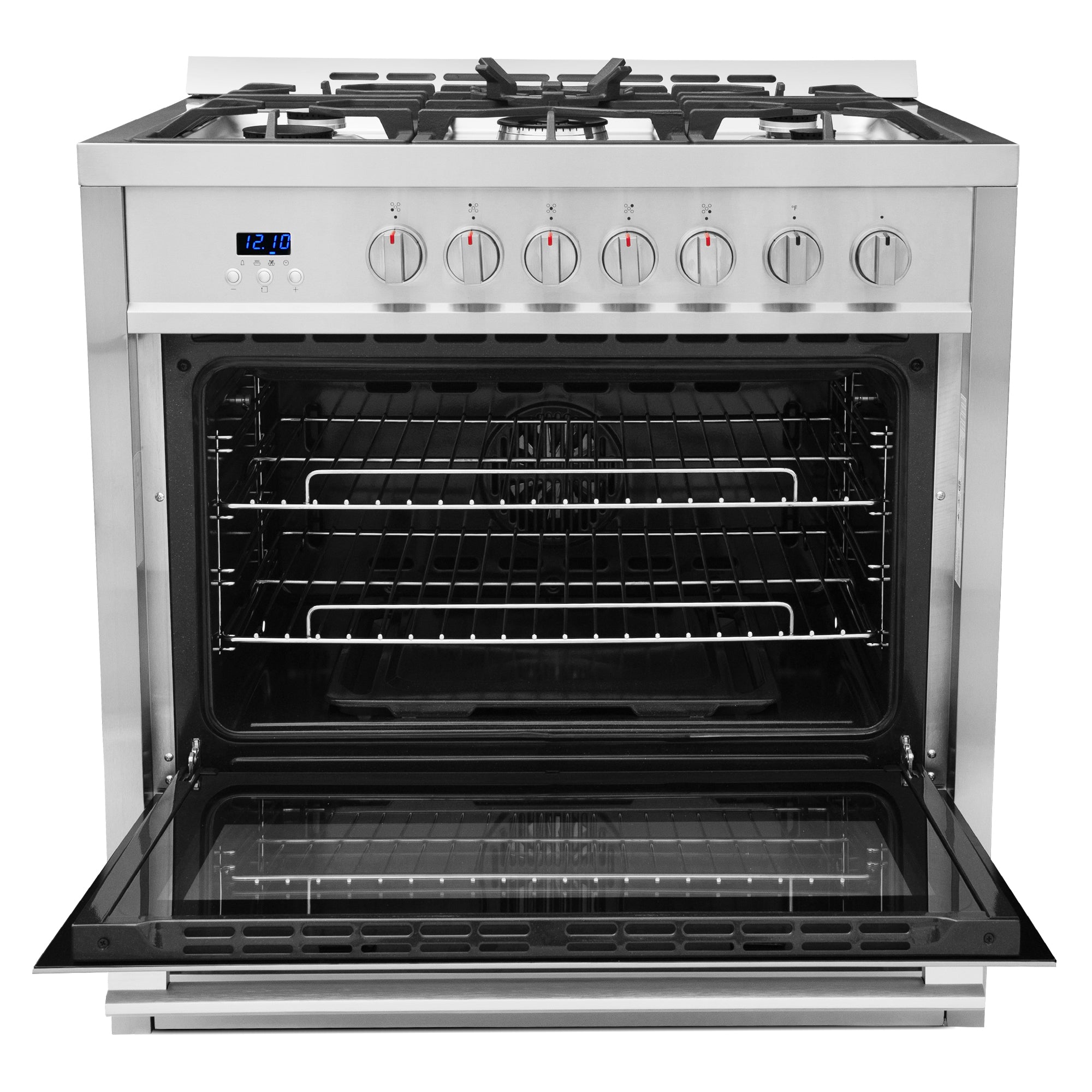 Cosmo Nebula 36 in. 3.8 cu. ft. 5-Burner Stainless Steel Gas Range with Storage Drawer | COS-965AGC