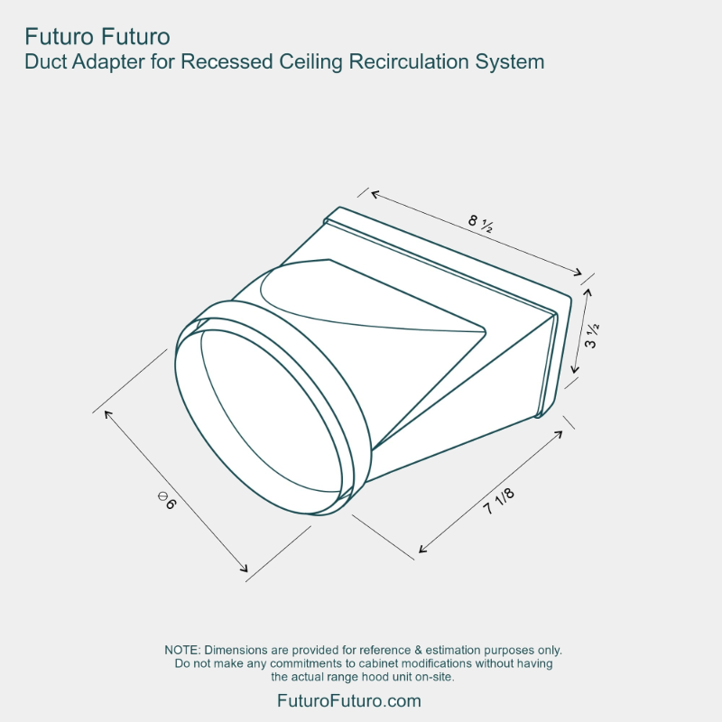 Futuro Duct Adapter for Recessed Ceiling Recirculation System