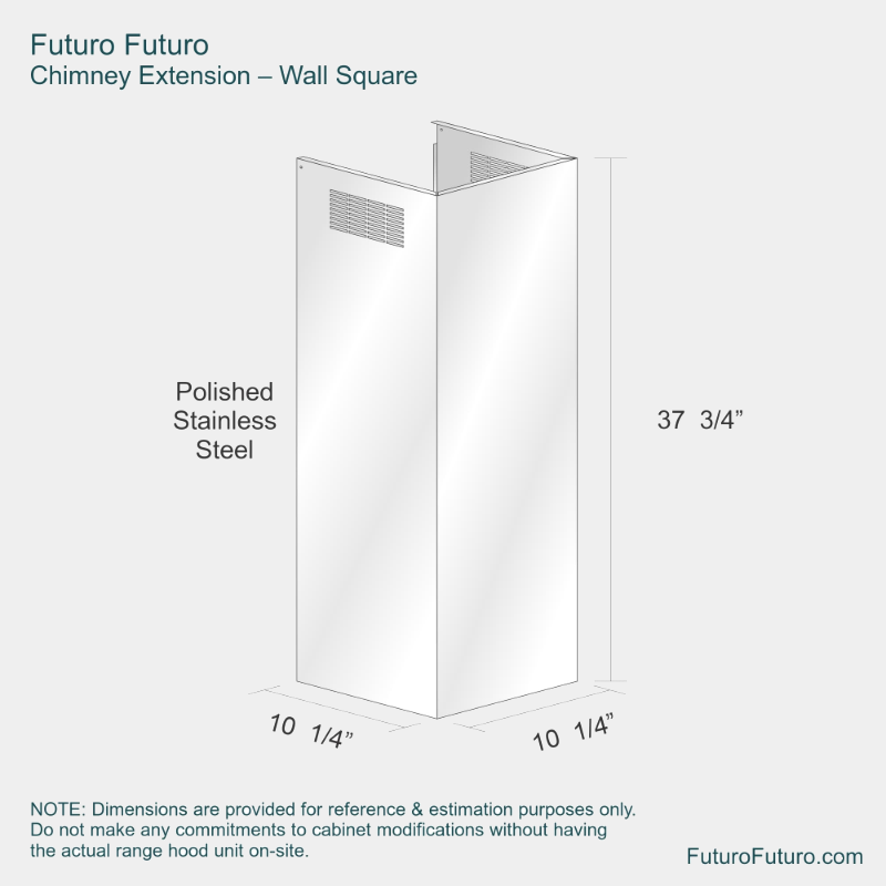 Futuro Chimney Extension for Streamline Wall Mount Range Hoods