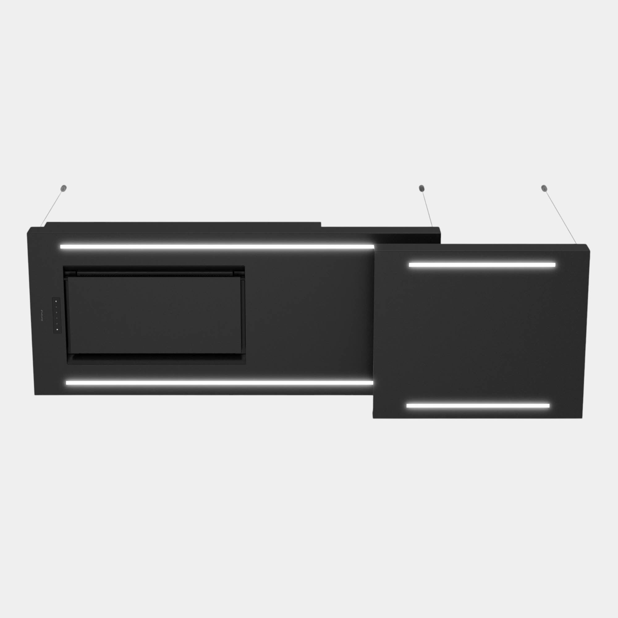 Futuro Horizon Shelf 63 in. 940 CFM Black Island Mount Range Hood | IS63HORIZON-SHELF