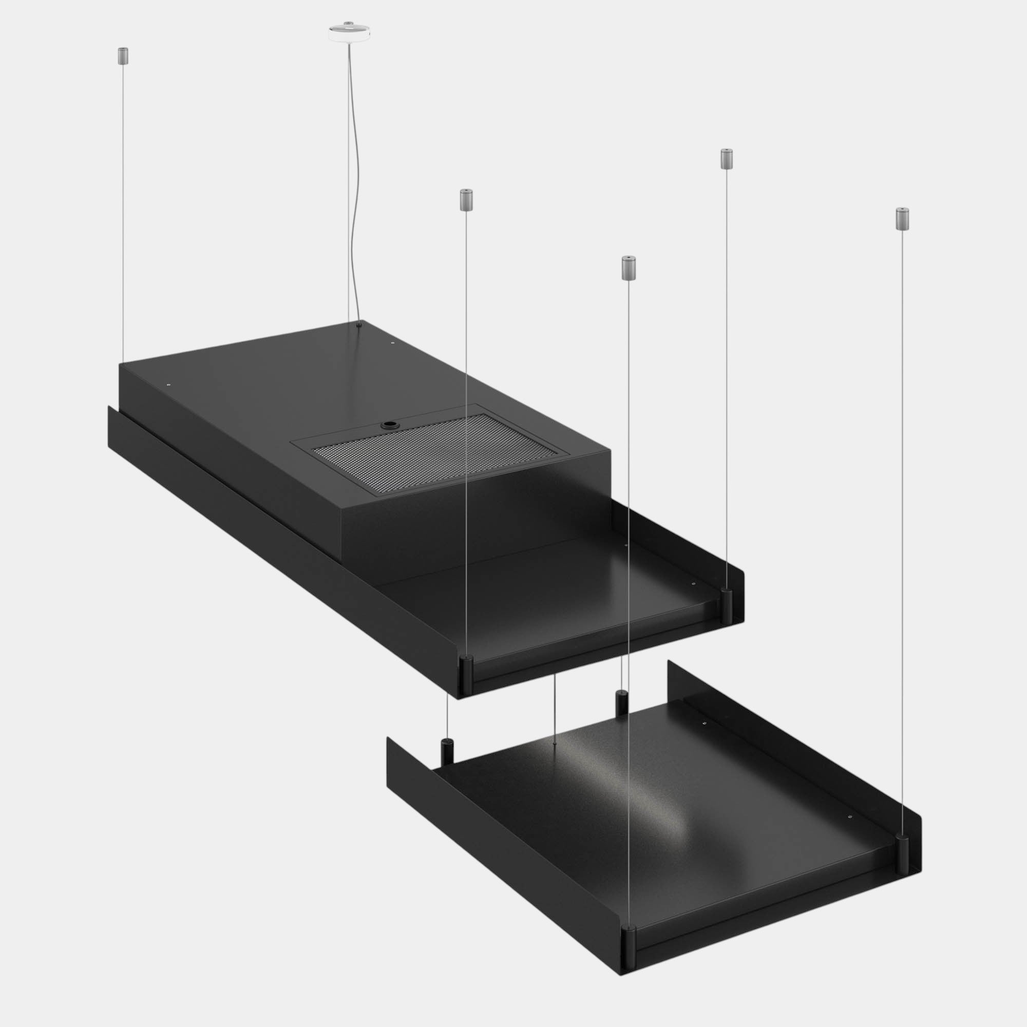 Futuro Horizon Shelf 63 in. 940 CFM Black Island Mount Range Hood | IS63HORIZON-SHELF