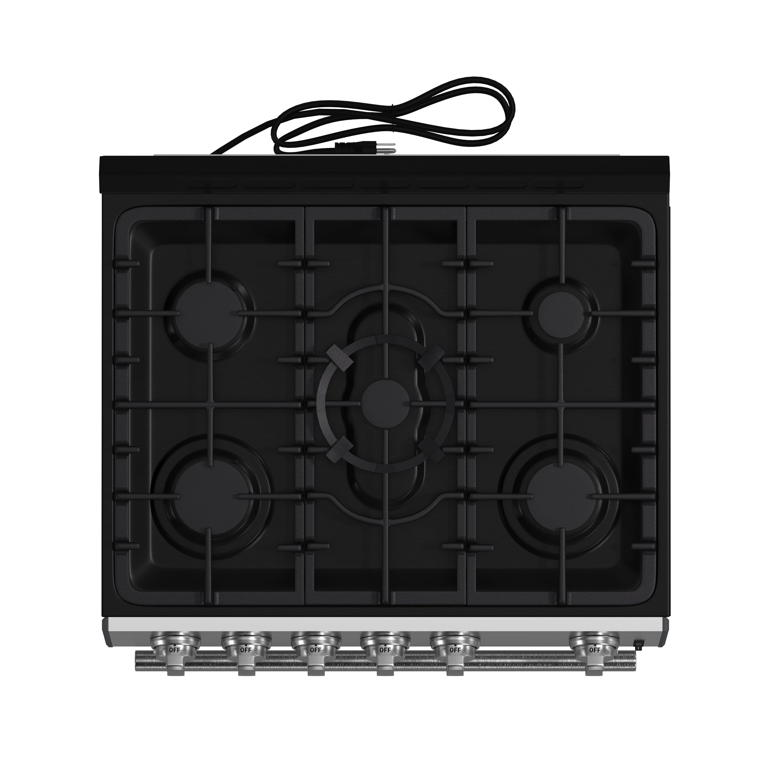 Forno Leonardo 30-Inch Stainless Steel Gas Range, 5 Sealed Burners (Totaling 39,500 BTU), 5 cu.ft. Convection Oven, Continuous Cast Iron Grates, Black Enamel Interior, Auto Re-Ignition, LP Conversion Kit Included