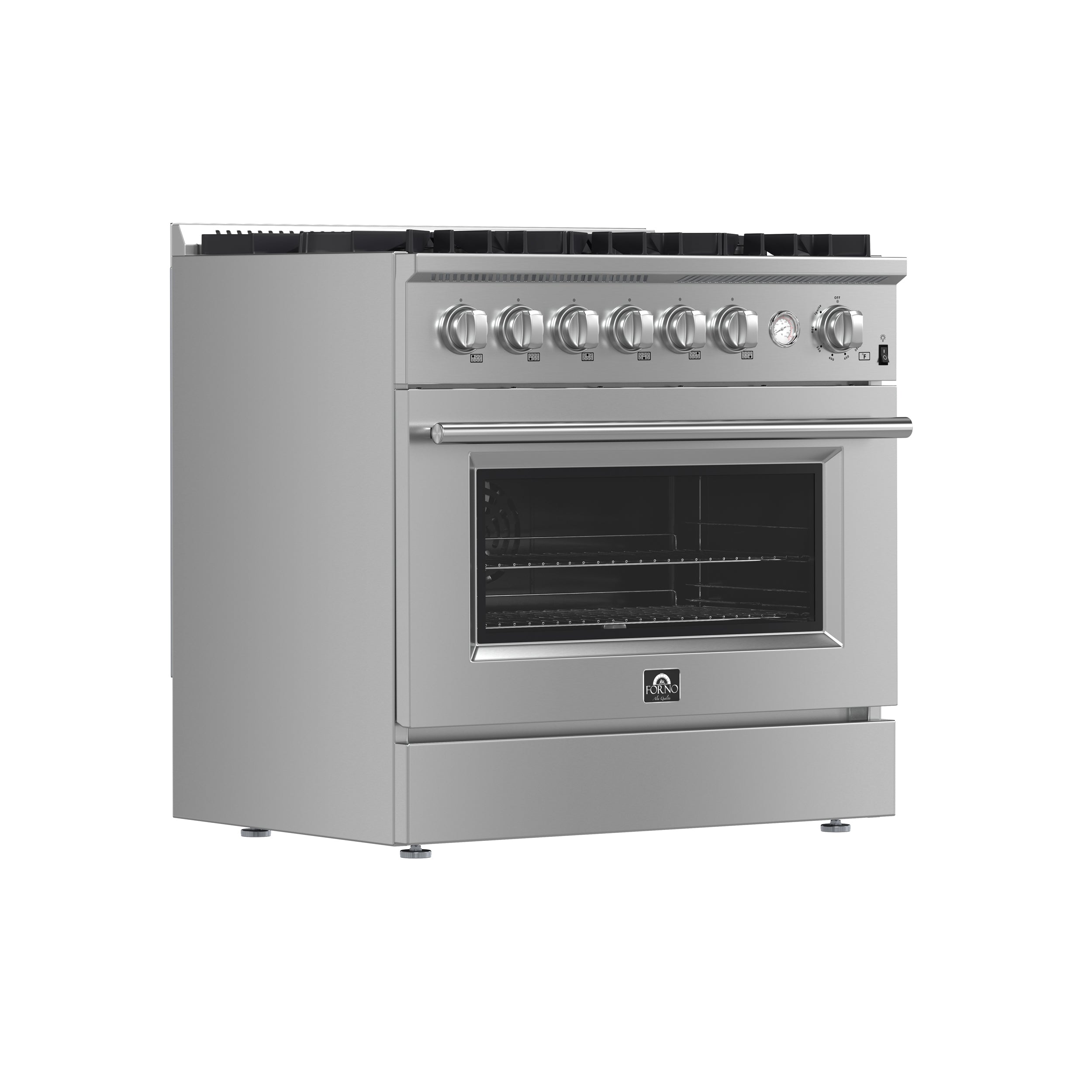 Forno Marco 36 in. 5.36 cu.ft. Stainless Steel Gas Range with 6 Burners | FFSGS6277-36