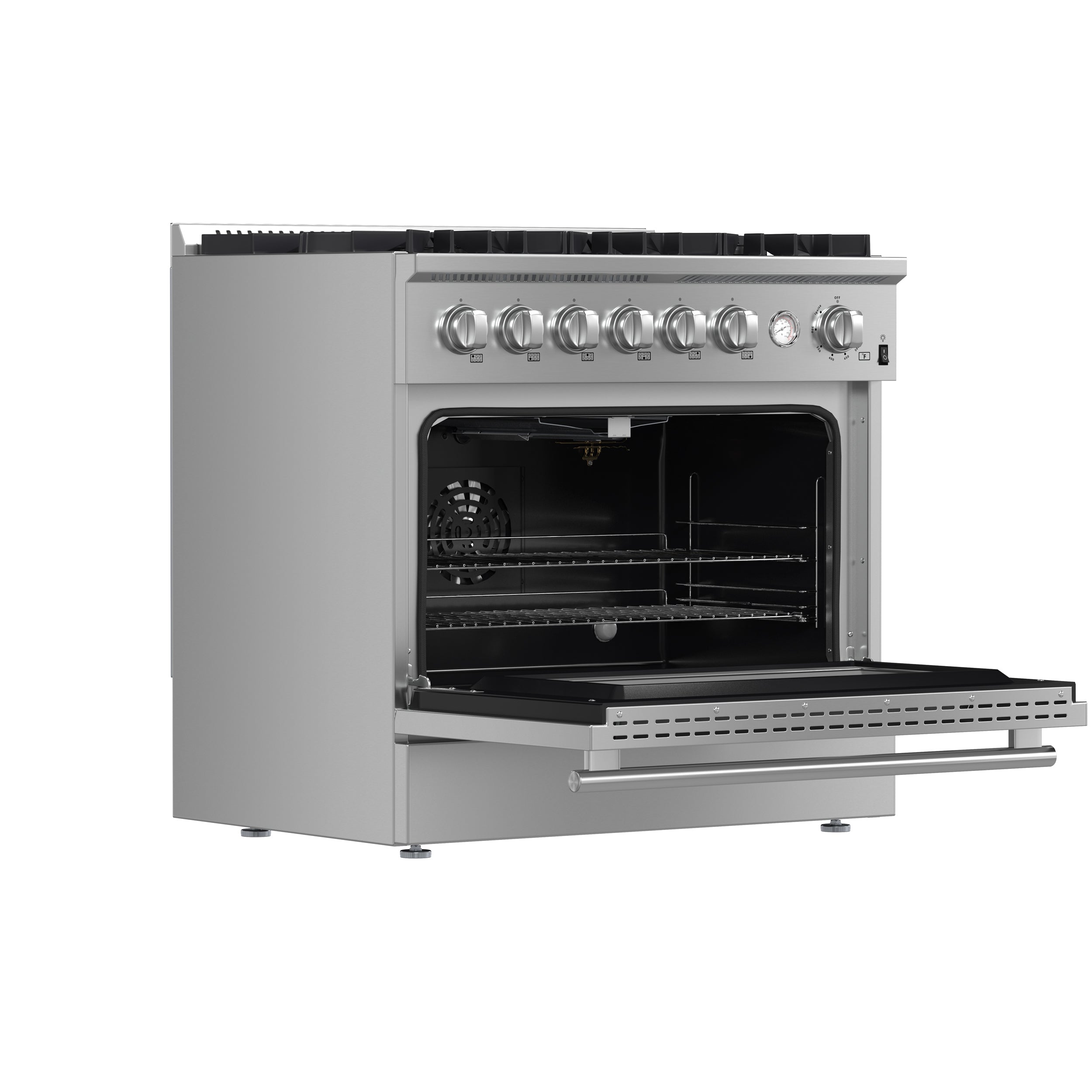 Forno Marco 36 in. 5.36 cu.ft. Stainless Steel Gas Range with 6 Burners | FFSGS6277-36
