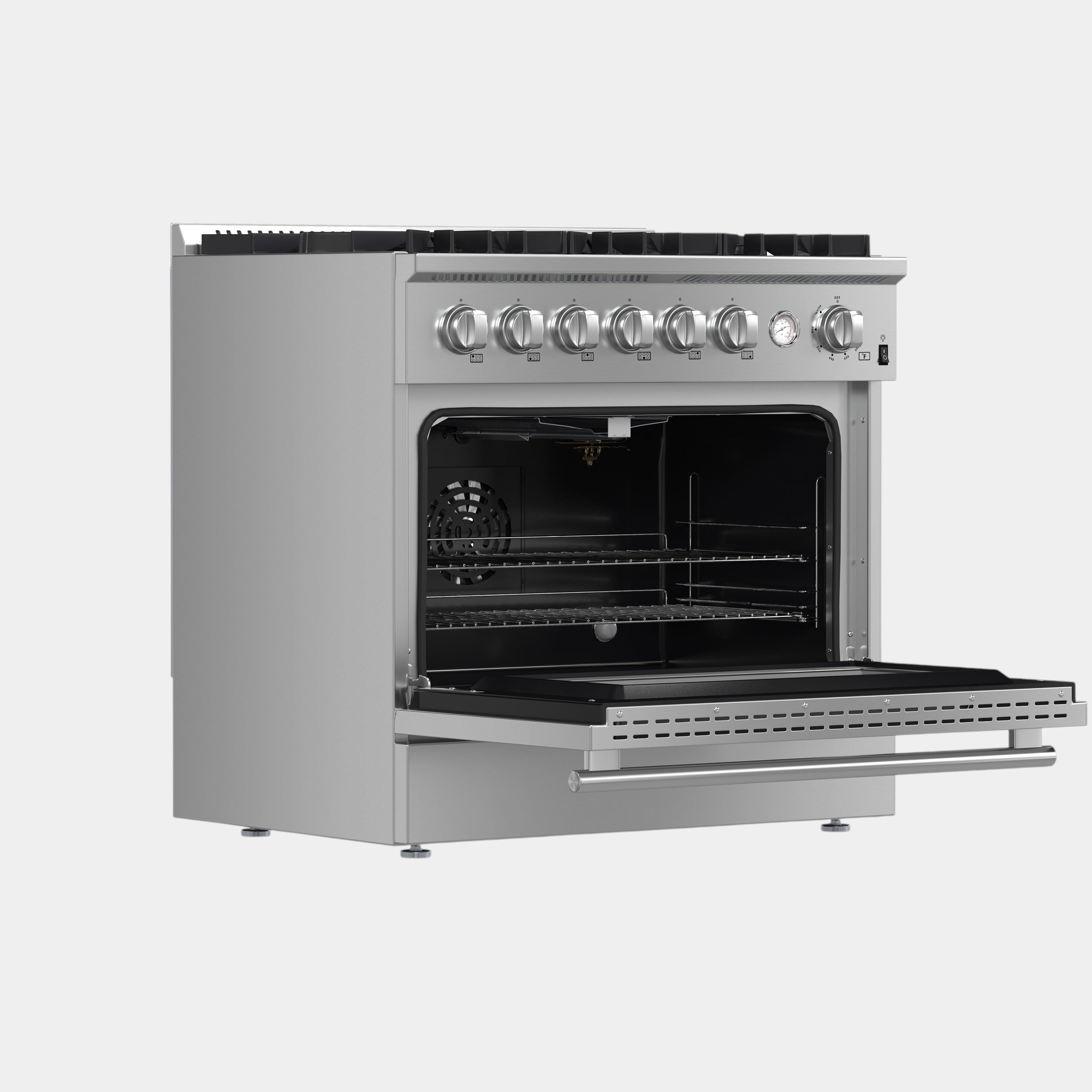 Forno Marco 36 in. 5.36 cu.ft. Stainless Steel Gas Range with 6 Burners | FFSGS6277-36