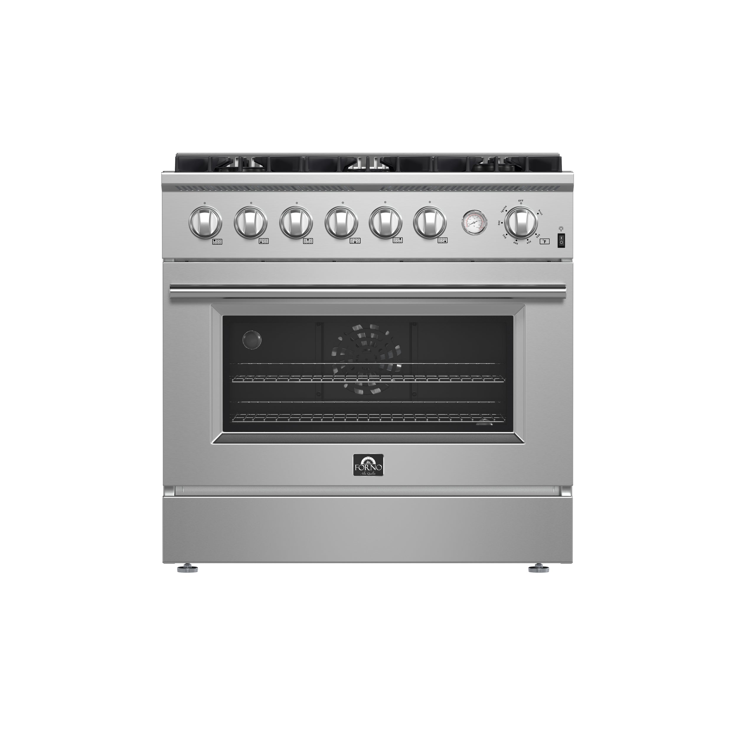 Forno Marco 36 in. 5.36 cu.ft. Stainless Steel Gas Range with 6 Burners | FFSGS6277-36