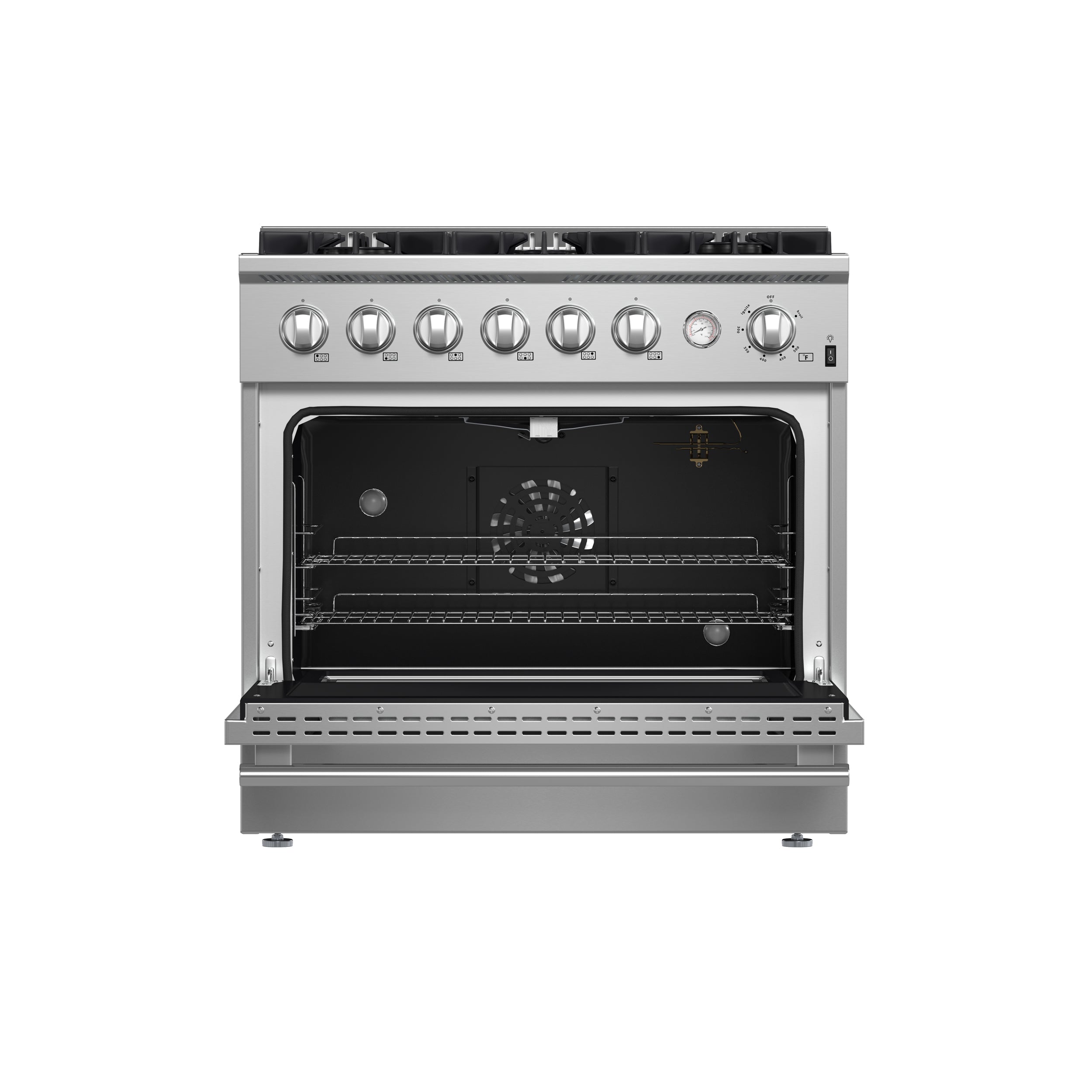 Forno Marco 36 in. 5.36 cu.ft. Stainless Steel Gas Range with 6 Burners | FFSGS6277-36