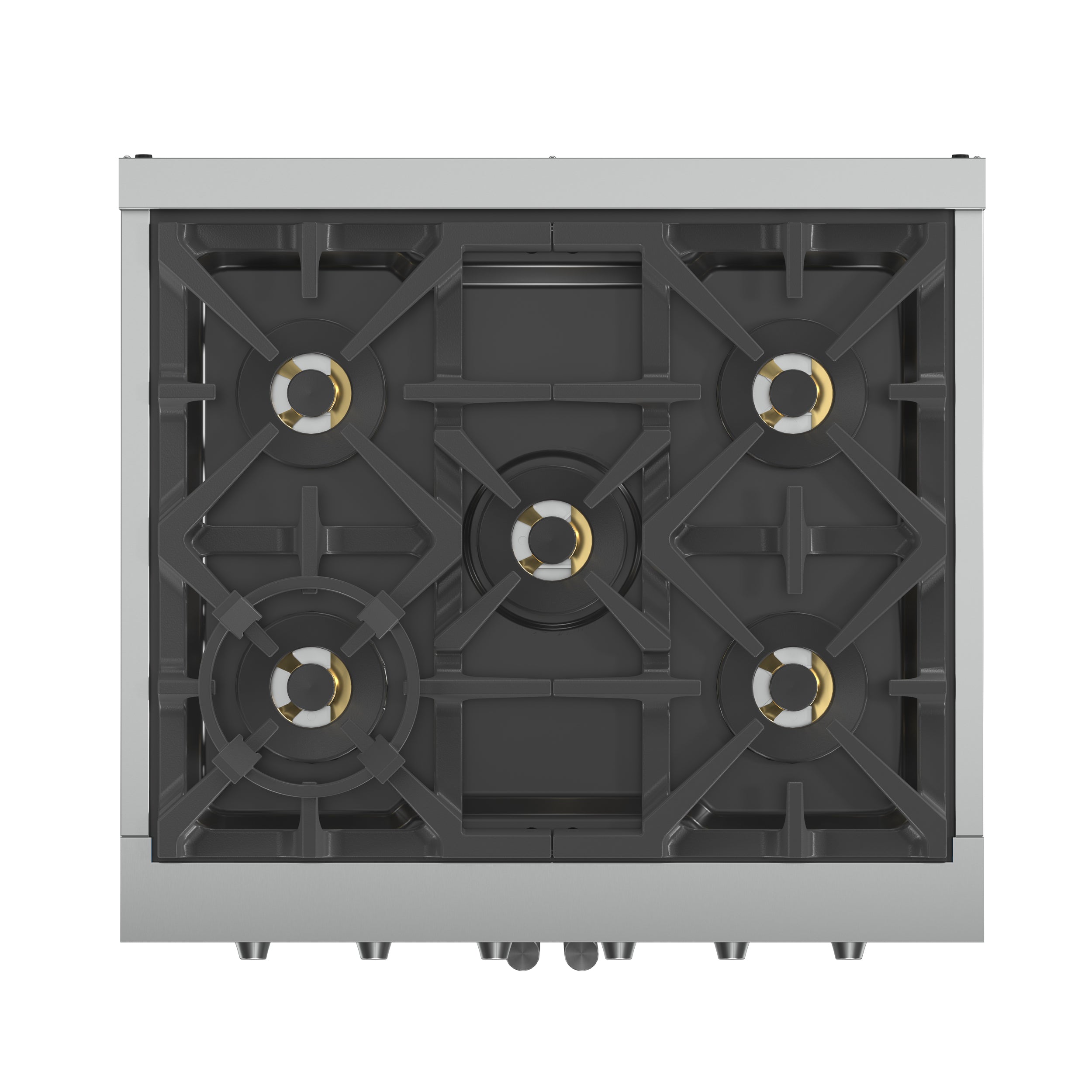 Forno Capriasca 30 in. 4.32 cu. ft. 5-Burner Stainless Steel French Door Gas Range with Brass Burners | FFSGS6460-30