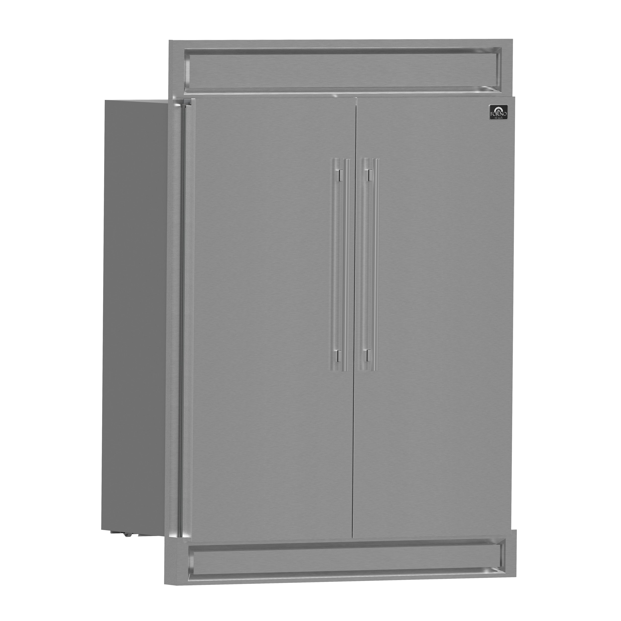 Forno Maderno 60 in. 27.2 cu.ft. Stainless Steel Built-In Convertible Refrigerator/Freezer with Modern Trim Kit | FFFFD1722-60S