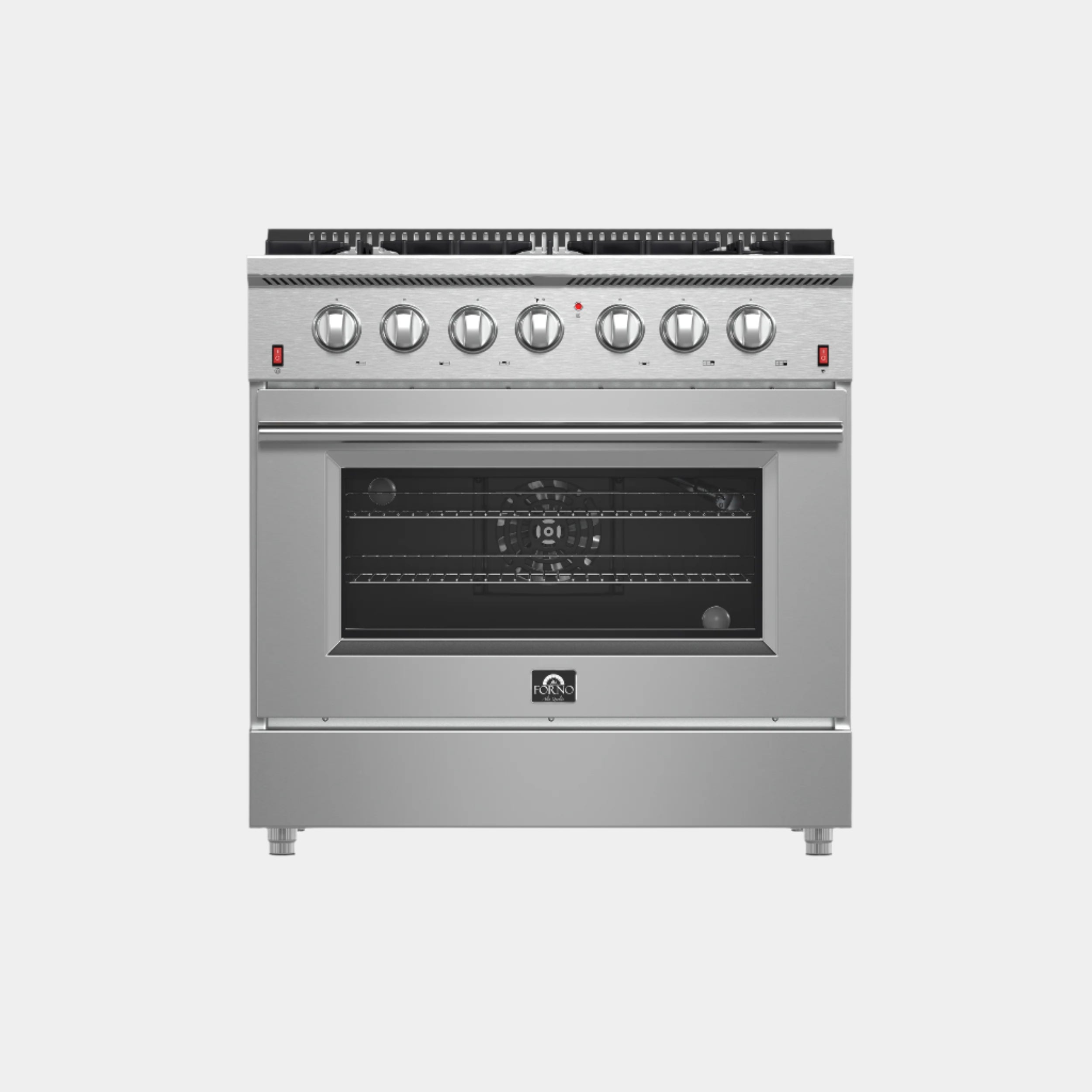 Forno Galiano 36-Inch Freestanding Gas Range, Stainless Steel, 6 Burners, Energy Efficient
