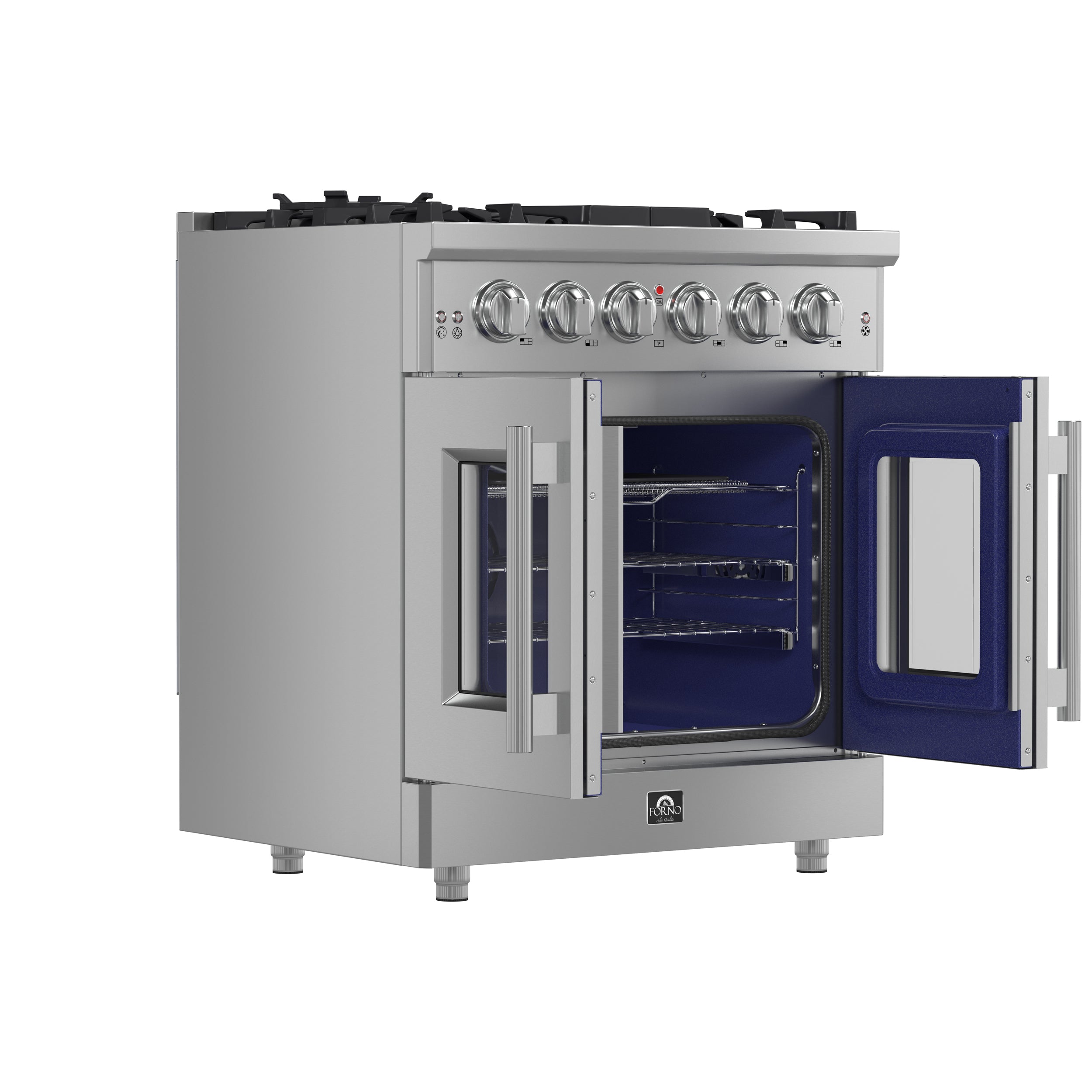 Forno Massimo 30 in. 4.32 cu. ft. 5-Burner Stainless Steel French Door Gas Range | FFSGS6439-30