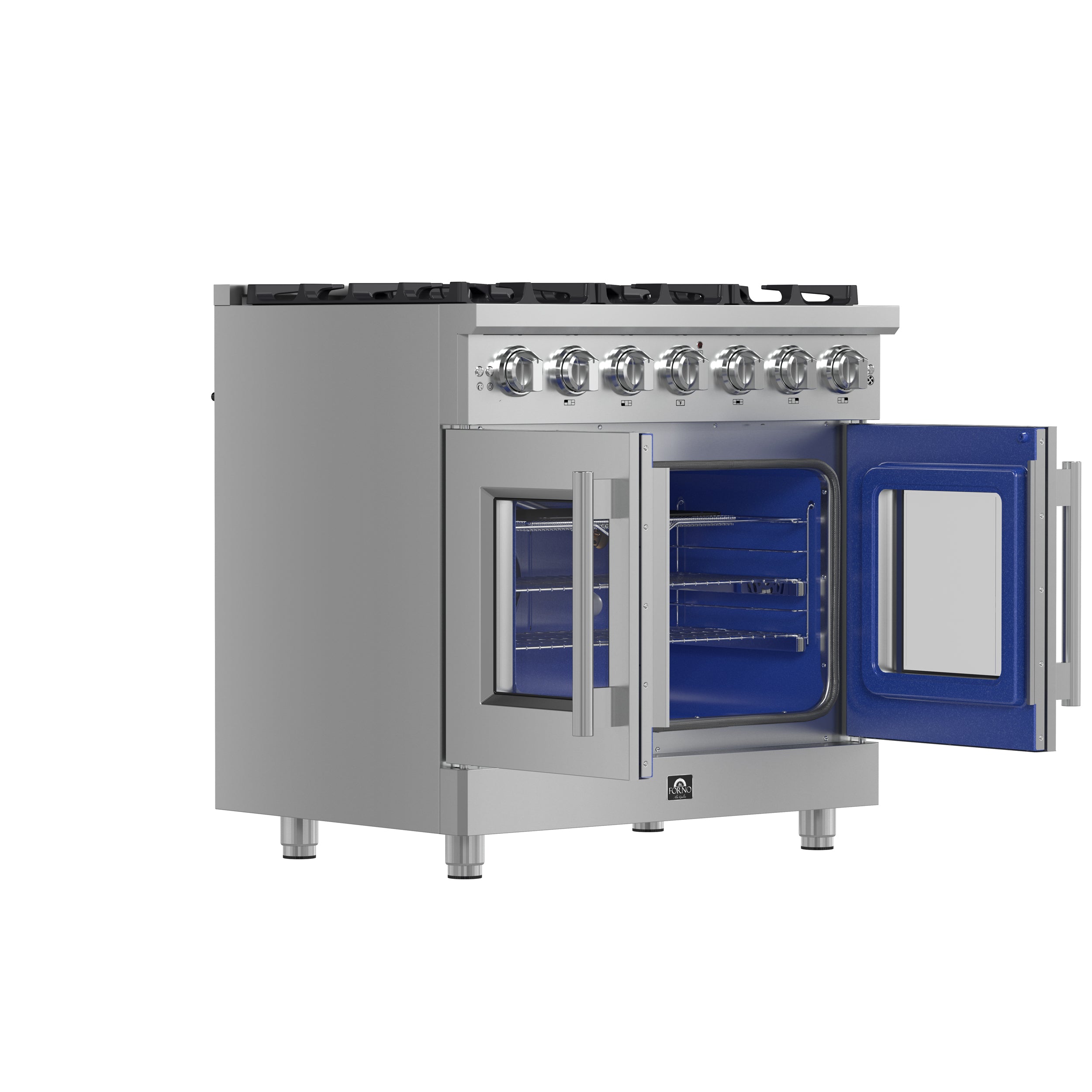Forno Massimo 36 in. 5.36 cu. ft. 6-Burner Stainless Steel French Door Gas Range | FFSGS6439-36
