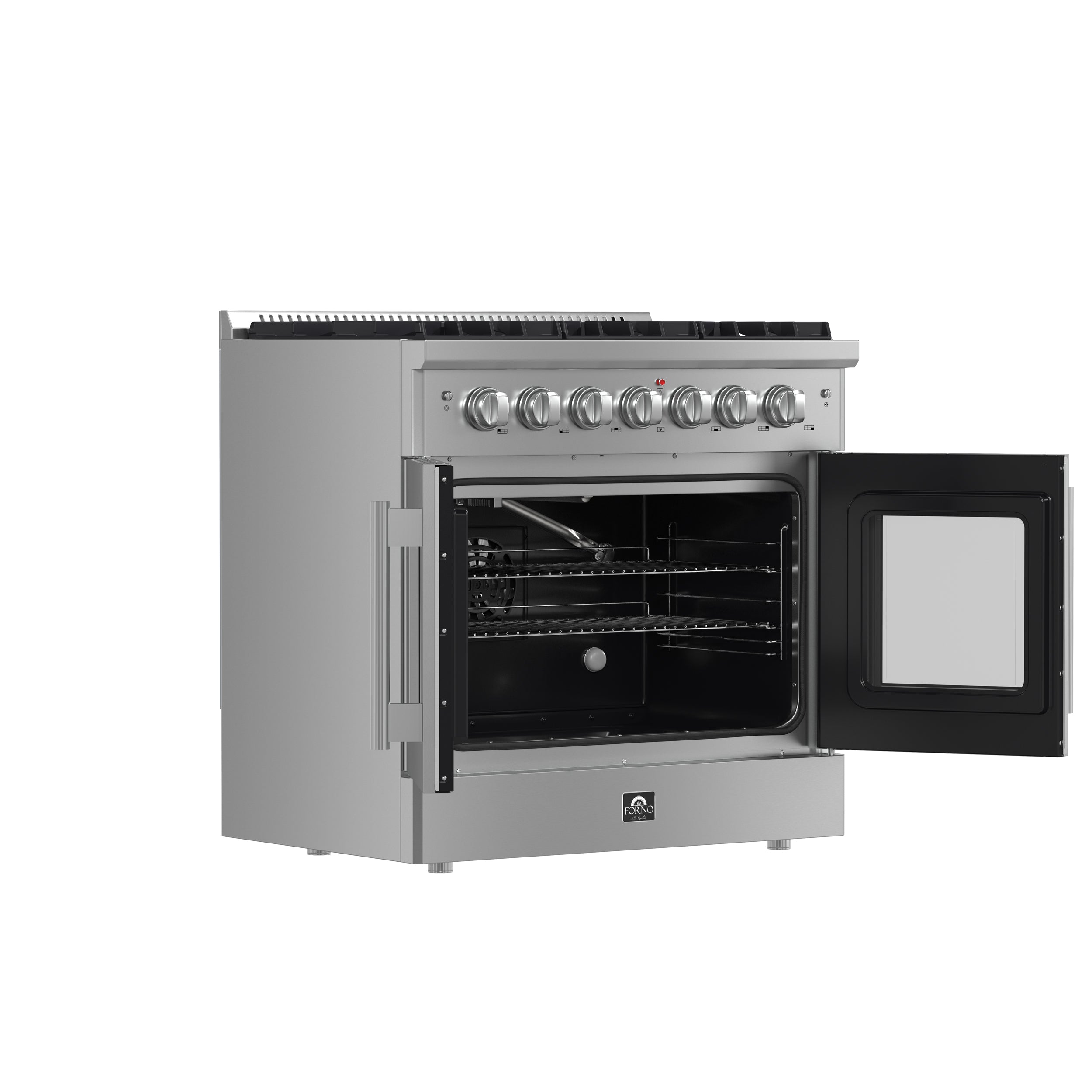 Forno Galiano 36 in. 5.26 cu. ft. 6-Burner Stainless Steel French Door Gas Range | FFSGS6444-36