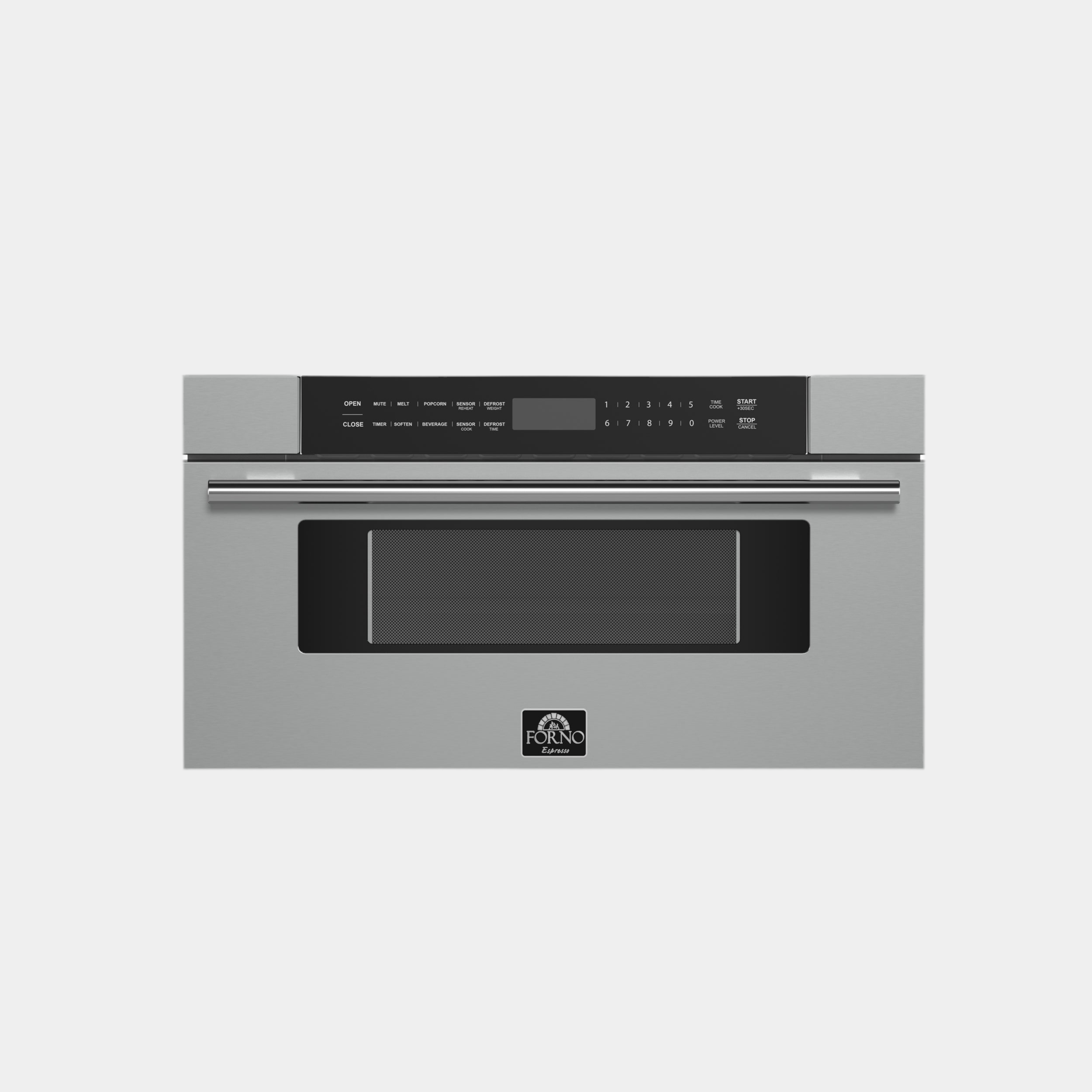 Forno Capoliveri 30-Inch Microwave Drawer, Stainless Steel, 1.2 cu.ft, 1000 Watts, Built-In, Touch Control LCD Display, Auto-Touch Open/Close, 11 Power Levels, Sensor Cooking