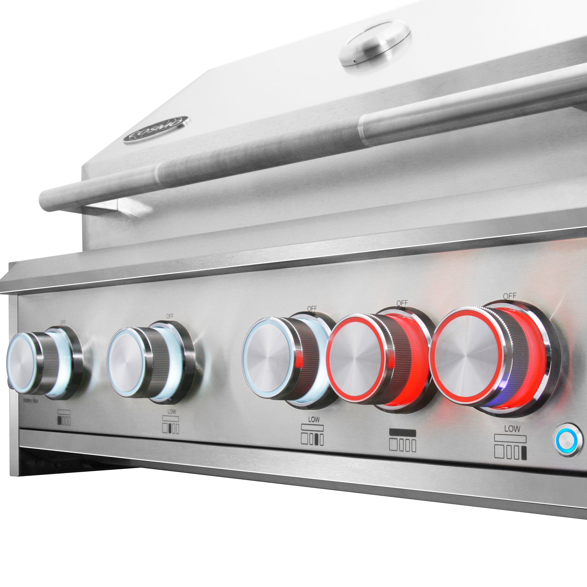 Cosmo 32 in. 5-Burner Stainless Steel Propane Gas Grill with Rotisserie and LED Knobs | COS-BGGN325K