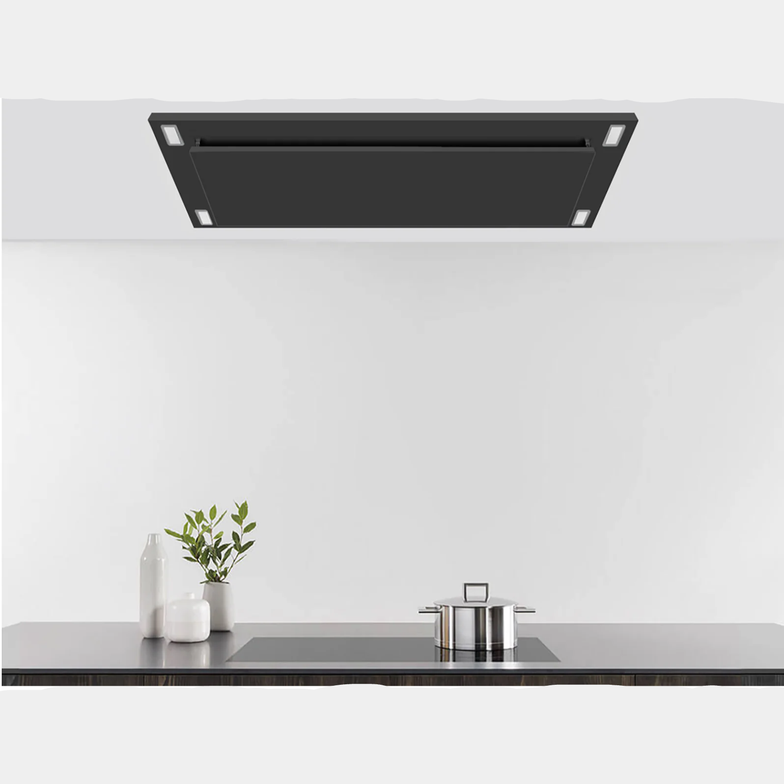 VICTORY Sunset 600 CFM Black Flush Ceiling Mount Range Hood | SUNSET-BK