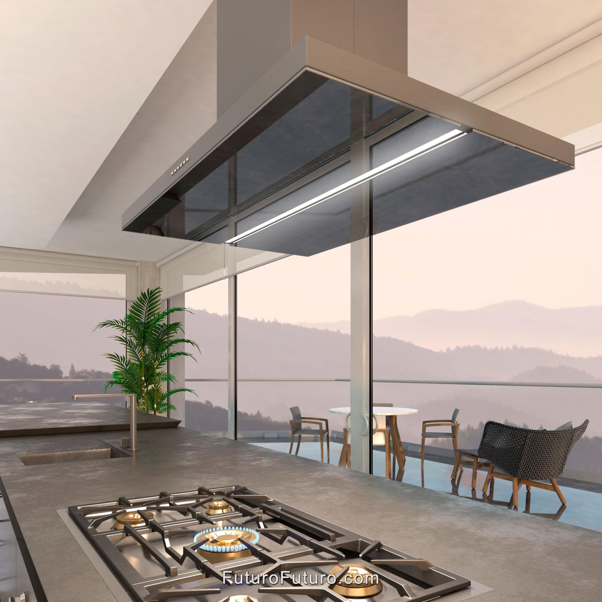 Futuro Viale 36 in. 940 CFM Island Mount Range Hood With Color Options