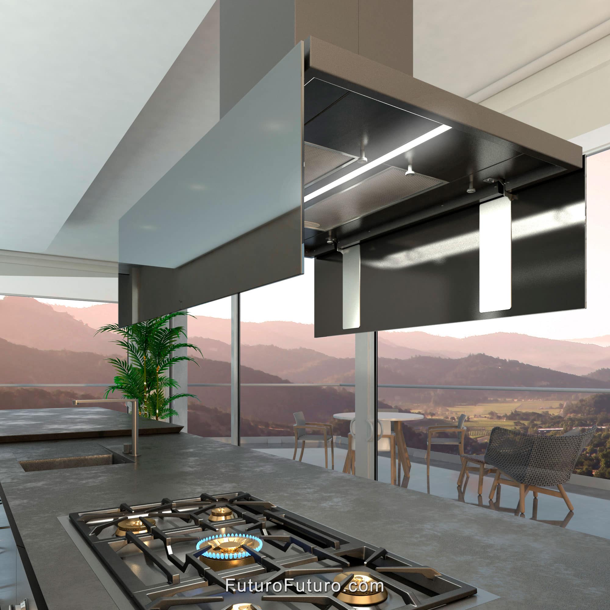 Futuro Viale 36 in. 940 CFM Island Mount Range Hood With Color Options